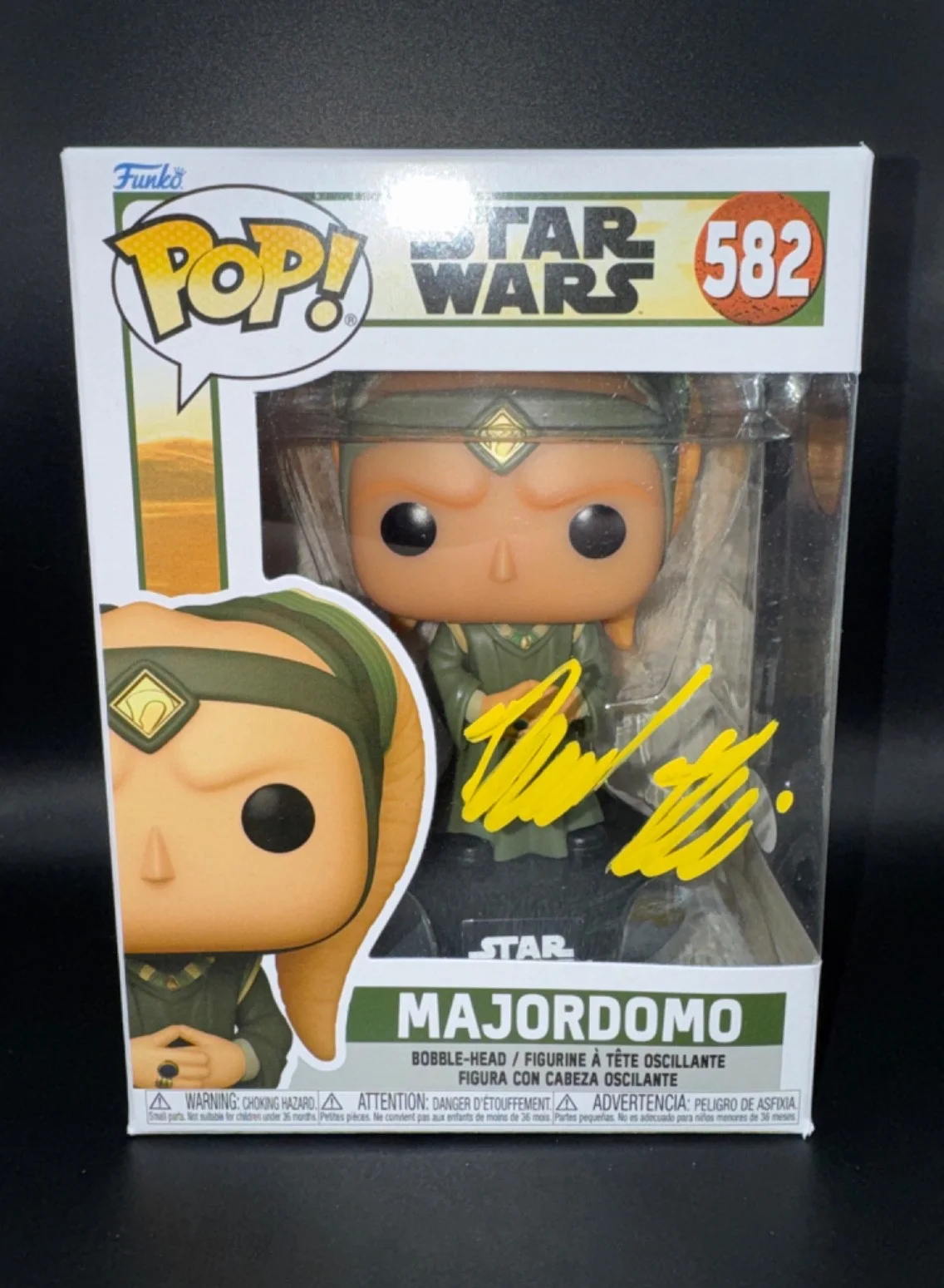 DAVID PASQUESI — DAVID PASQUESI signed auto MAJORDOMO FUNKO POP FIGURE #582 STAR WARS w/ COA JSA