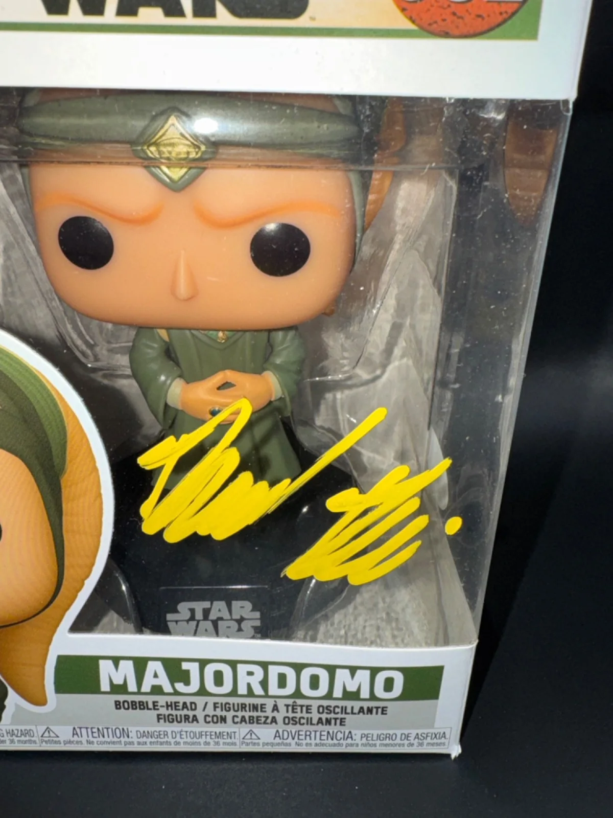 DAVID PASQUESI — DAVID PASQUESI signed auto MAJORDOMO FUNKO POP FIGURE #582 STAR WARS w/ COA JSA, image 2