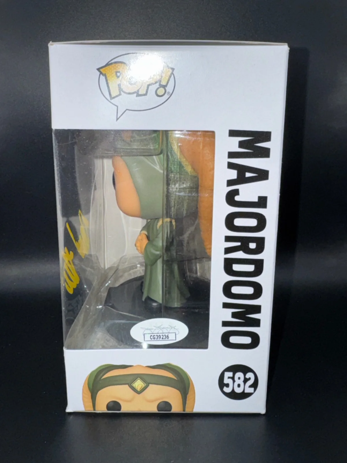 DAVID PASQUESI — DAVID PASQUESI signed auto MAJORDOMO FUNKO POP FIGURE #582 STAR WARS w/ COA JSA, image 3