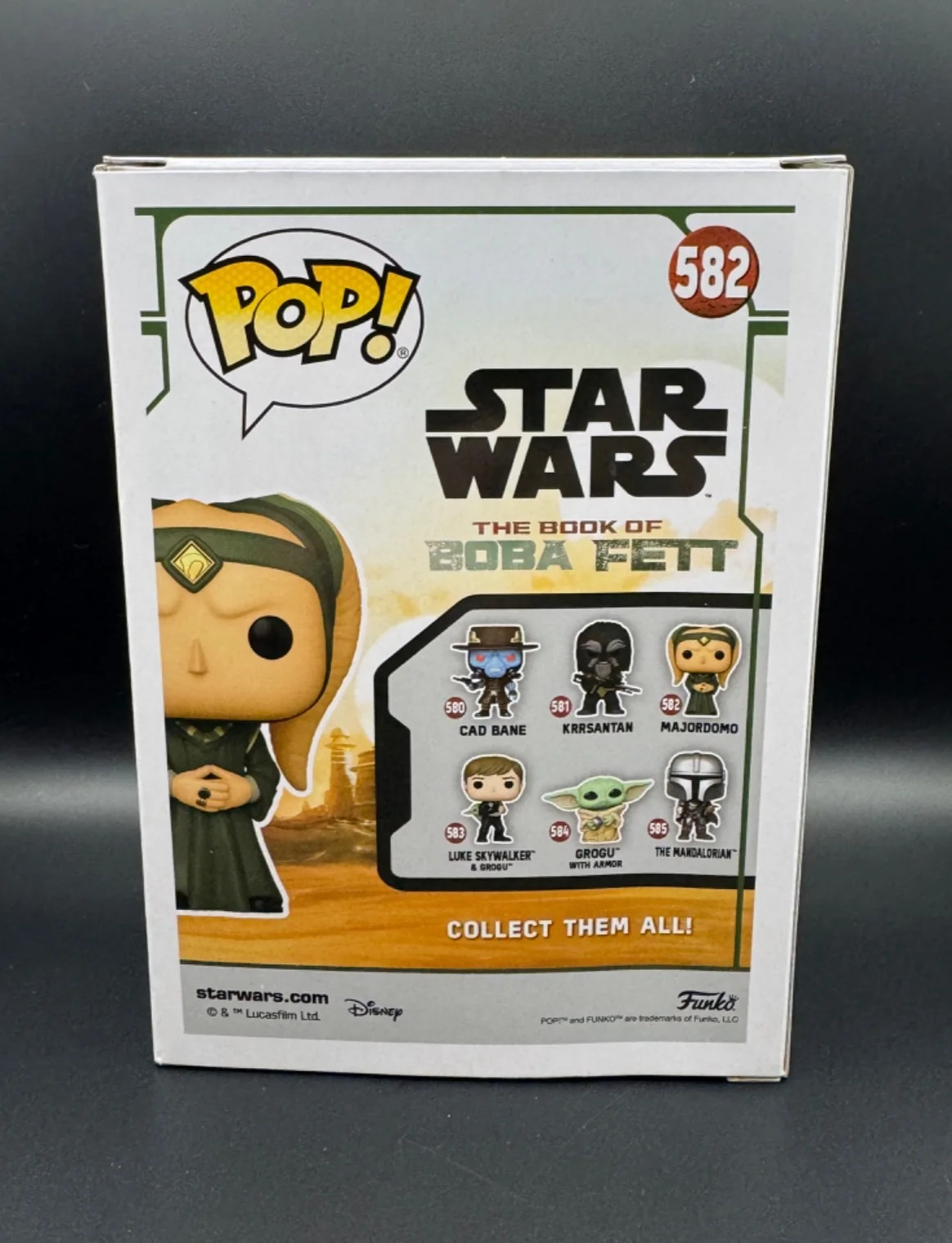 DAVID PASQUESI — DAVID PASQUESI signed auto MAJORDOMO FUNKO POP FIGURE #582 STAR WARS w/ COA JSA, image 4