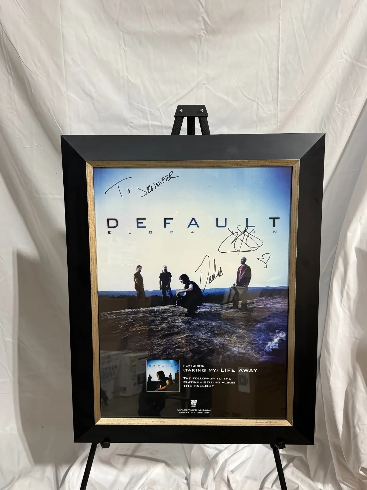 Default Signed “Elocation” Promo Poster Framed 29” x 23.25” w/ LOA, image 2