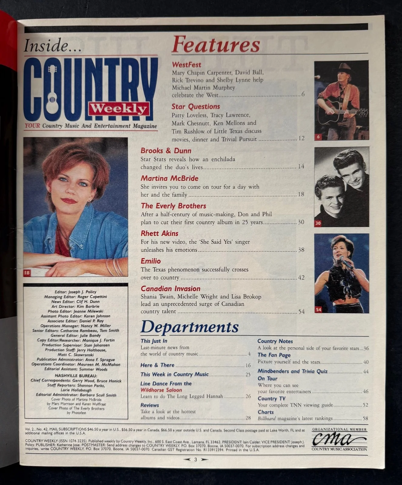 1995 Martina McBride Signed Autographed Country Weekly Magazine Music Singer, image 2