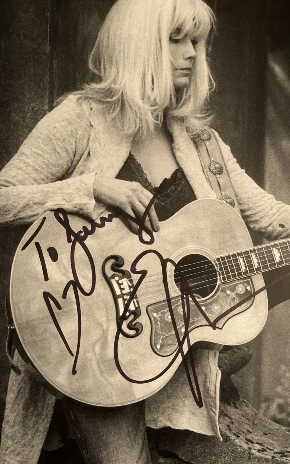 8x10 Emmylou Harris Signed Photo Legend 1970's To Jerry, изображение 2