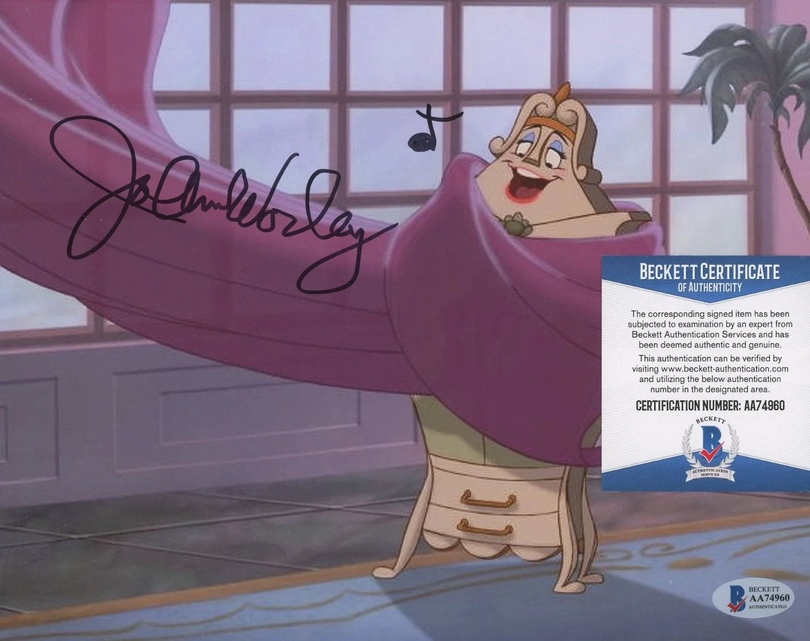 Jo Anne Worley — Jo Anne Worley Signed "Beauty and the Beast" 8x10 Photo w/Hand-Drawn Sketch BAS, изображение 2