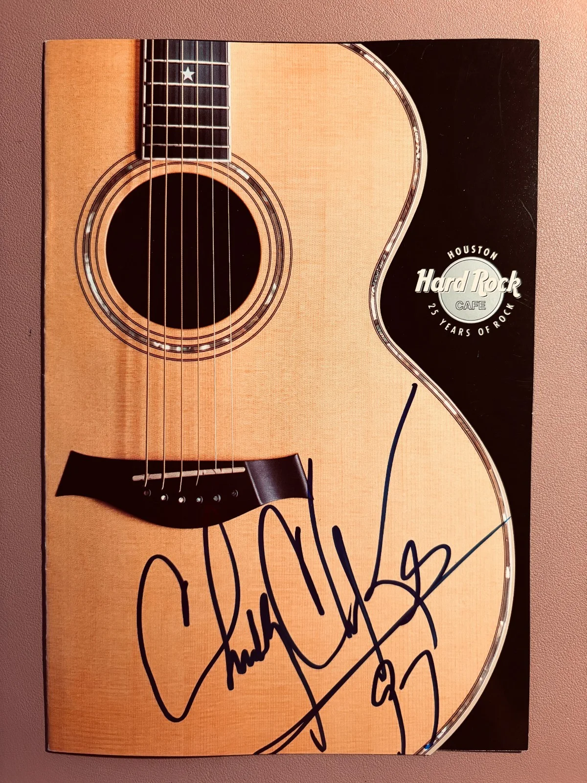 Chubby Checker hand SIGNED•Hard Rock Cafe Houston 6.25x9•Todd Mueller Autographs, image 2