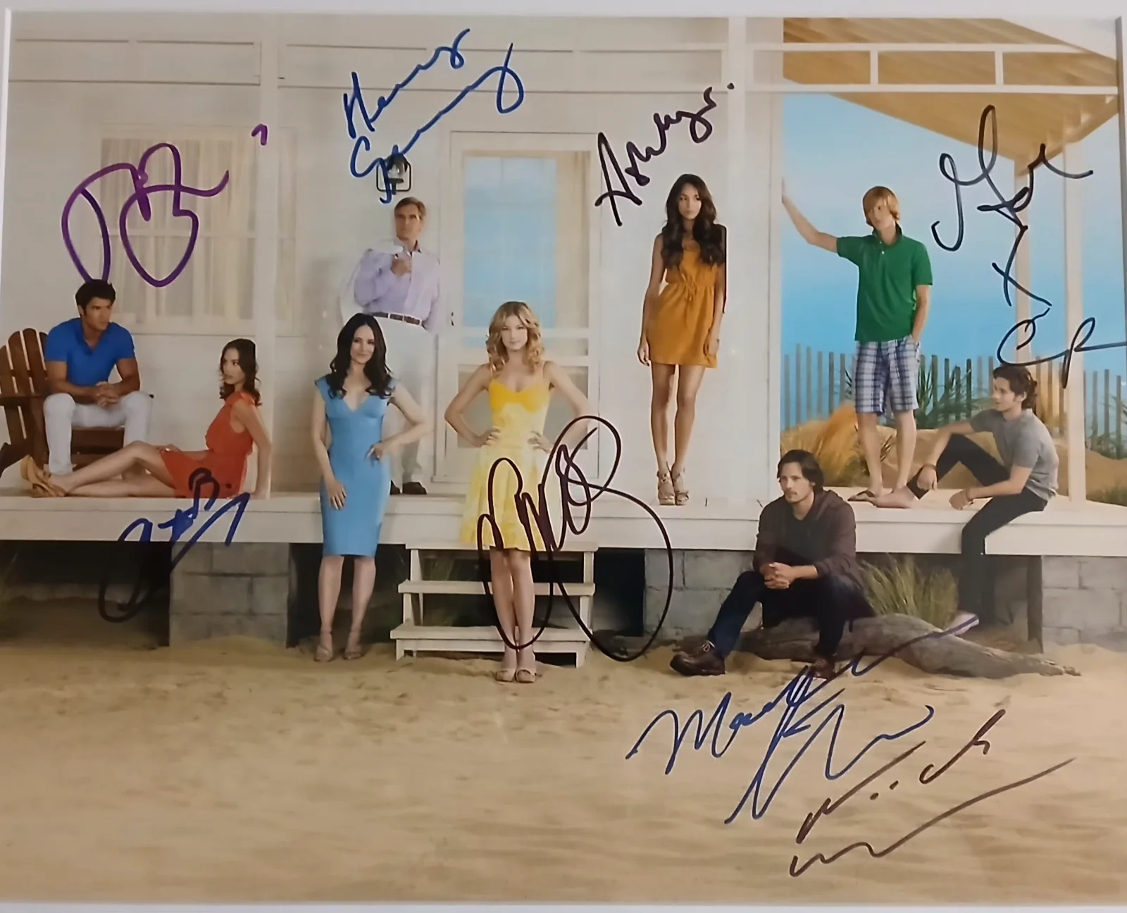 Emily VanCamp — Revenge Cast Signed Framed Photo 18"x15" Emily VanCamp, Gabriel Mann Josh Bowman