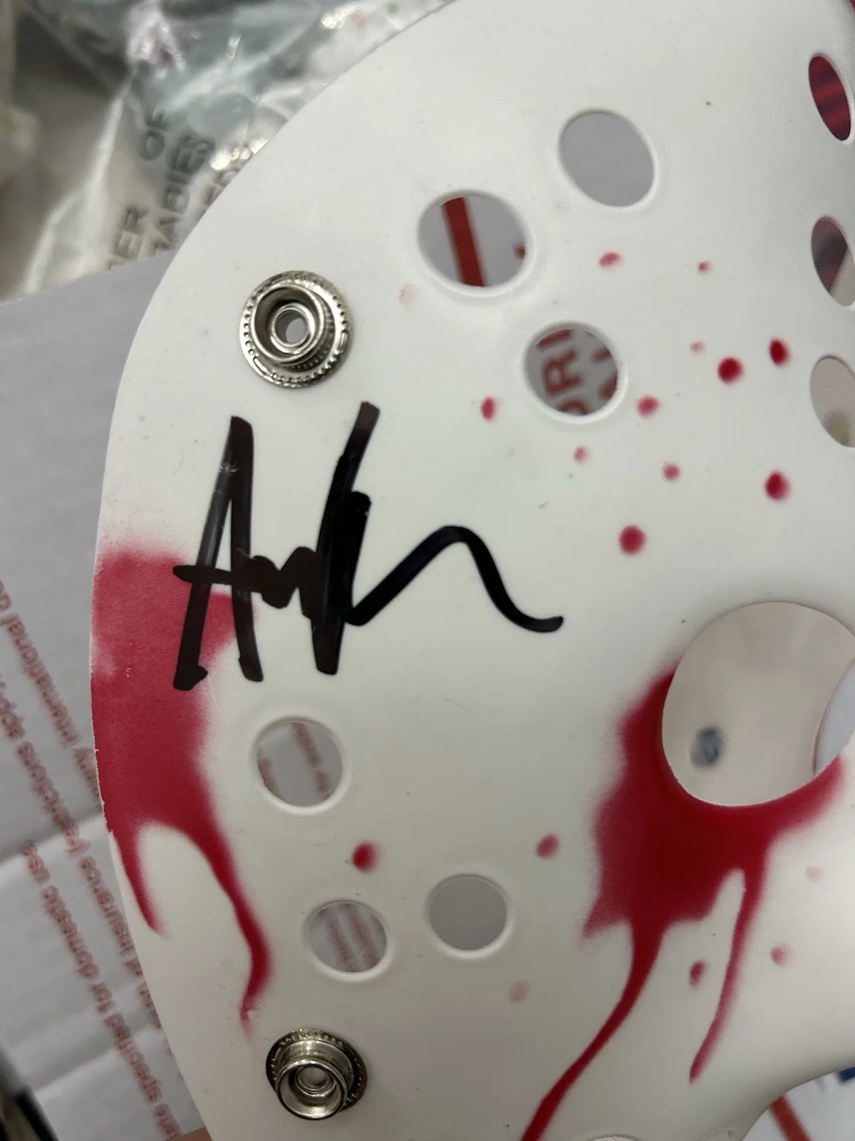Ari Lehman — Ari Lehman Autographed Friday The 13th Inscribed Jason Vorhees Mask BECKETT COA, image 2