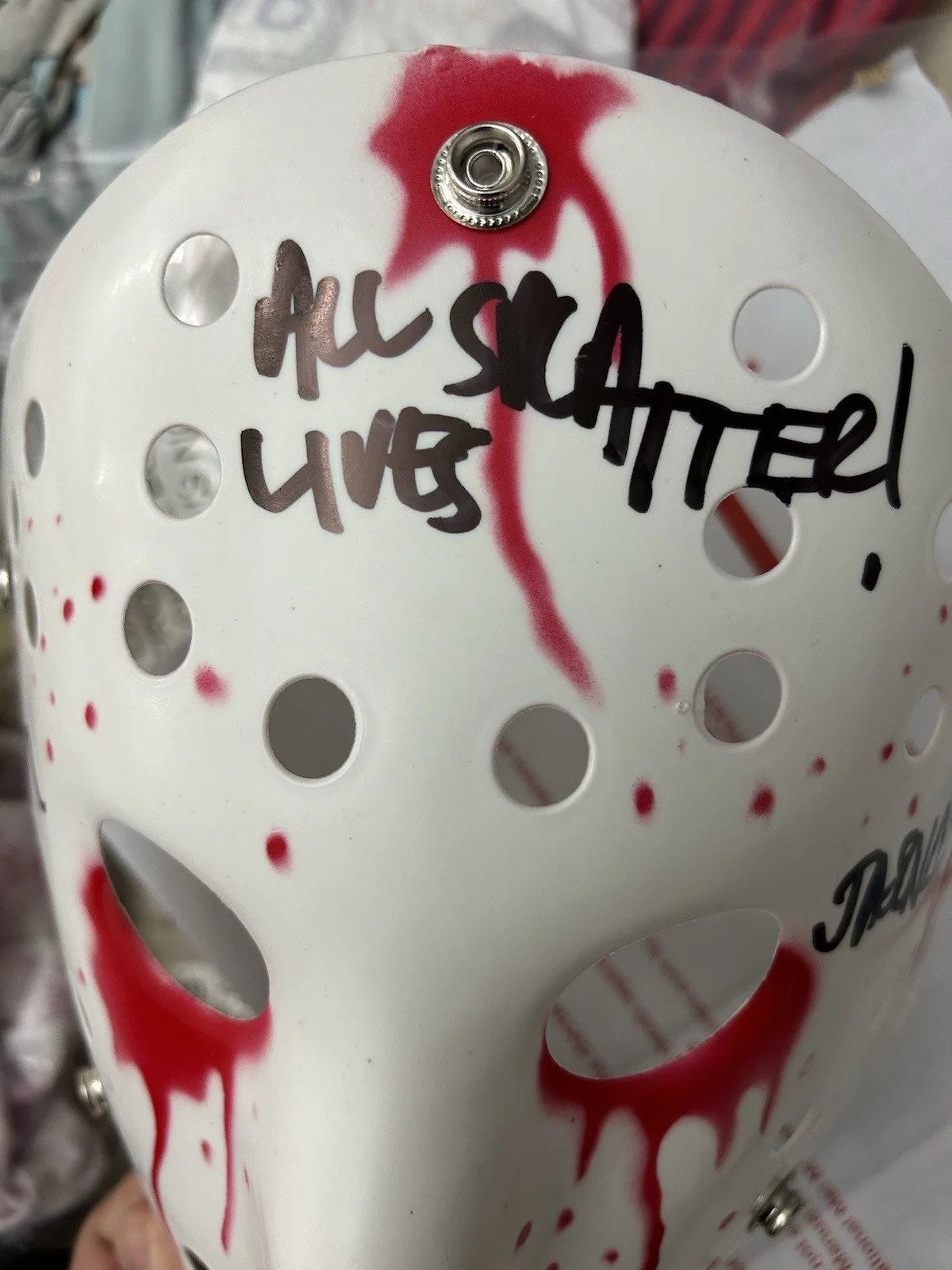 Ari Lehman — Ari Lehman Autographed Friday The 13th Inscribed Jason Vorhees Mask BECKETT COA, image 3