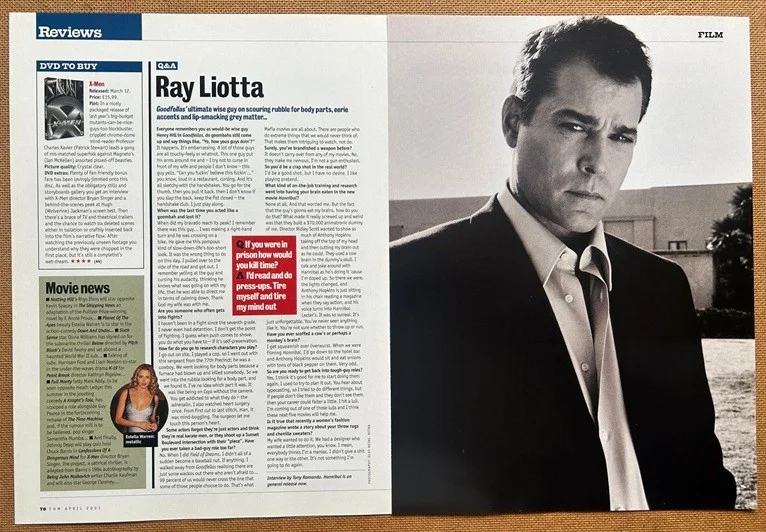 RAY LIOTTA - 2001 Full page UK magazine poster, image 2