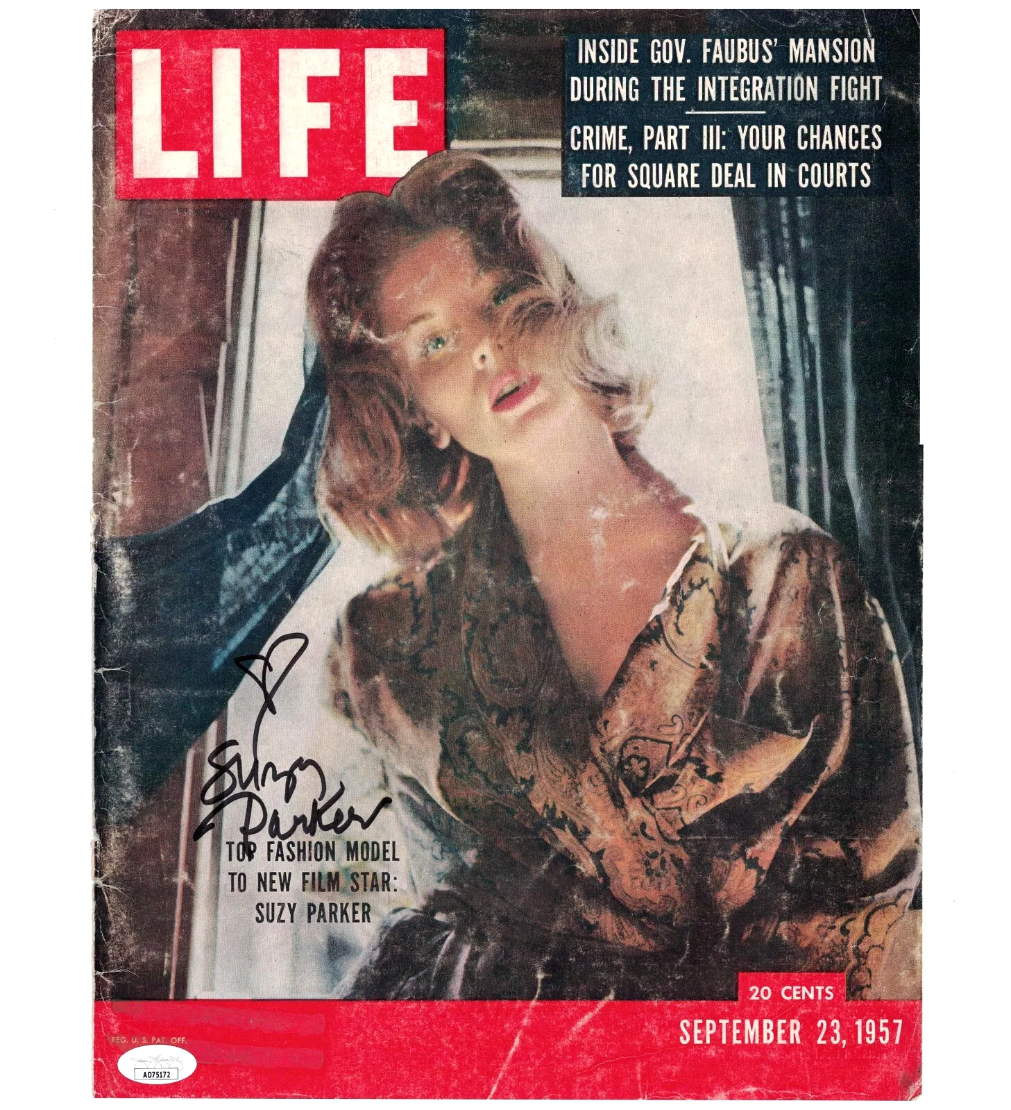 Suzy Parker — SUZY PARKER JSA Autographed Life Cover FREE SHIPPING! Funny Face JSA not PSA