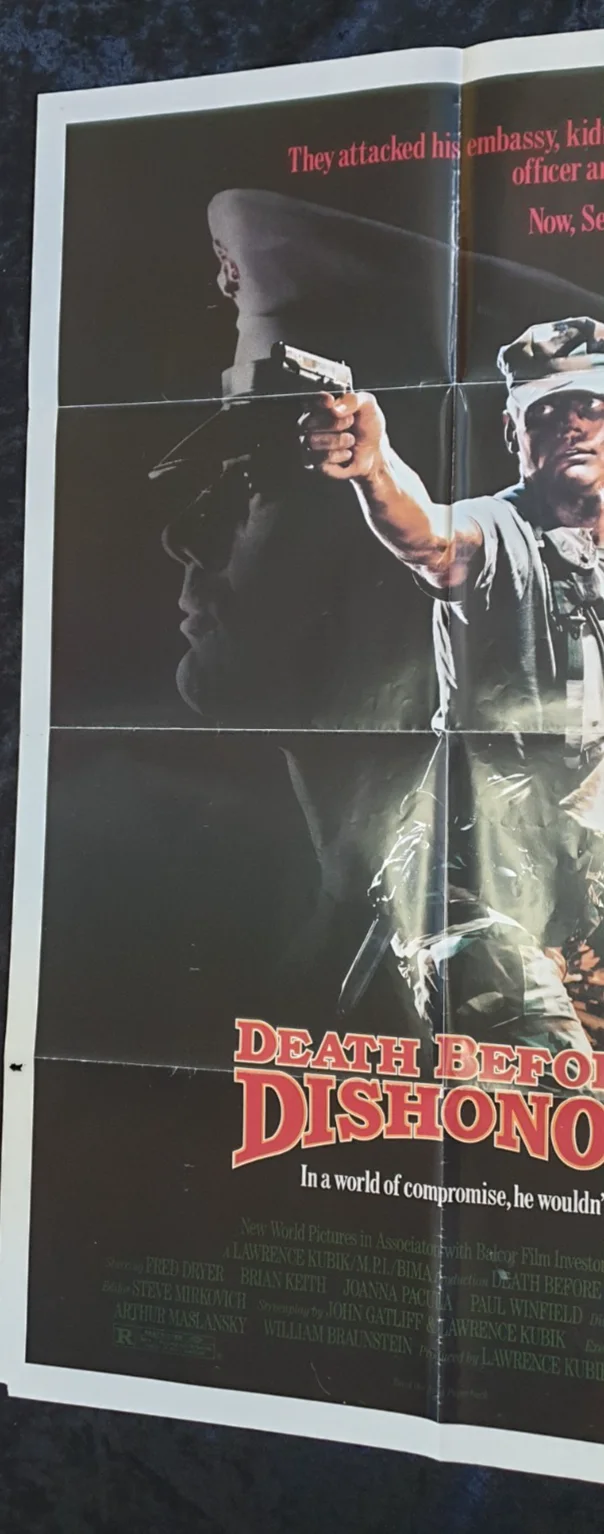 DEATH BEFORE DISHONOR (1987) ORIGINAL US ONE SHEET MOVIE POSTER – FOLDED, image 5