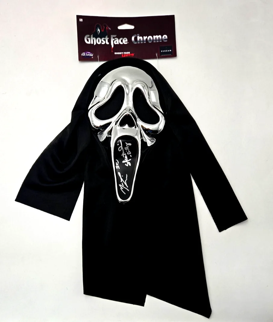 Matthew Lillard, Skeet Ulrich — Ghostface Signed Mask Scream Matthew Lillard Skeet Ulrich Chrome Beckett COA 541, изображение 2