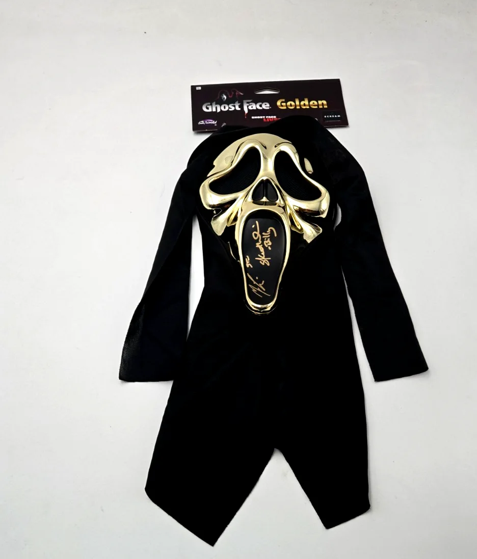 Matthew Lillard, Skeet Ulrich — Ghostface Signed Mask Scream Matthew Lillard Skeet Ulrich Golden Chrome Beckett, image 2