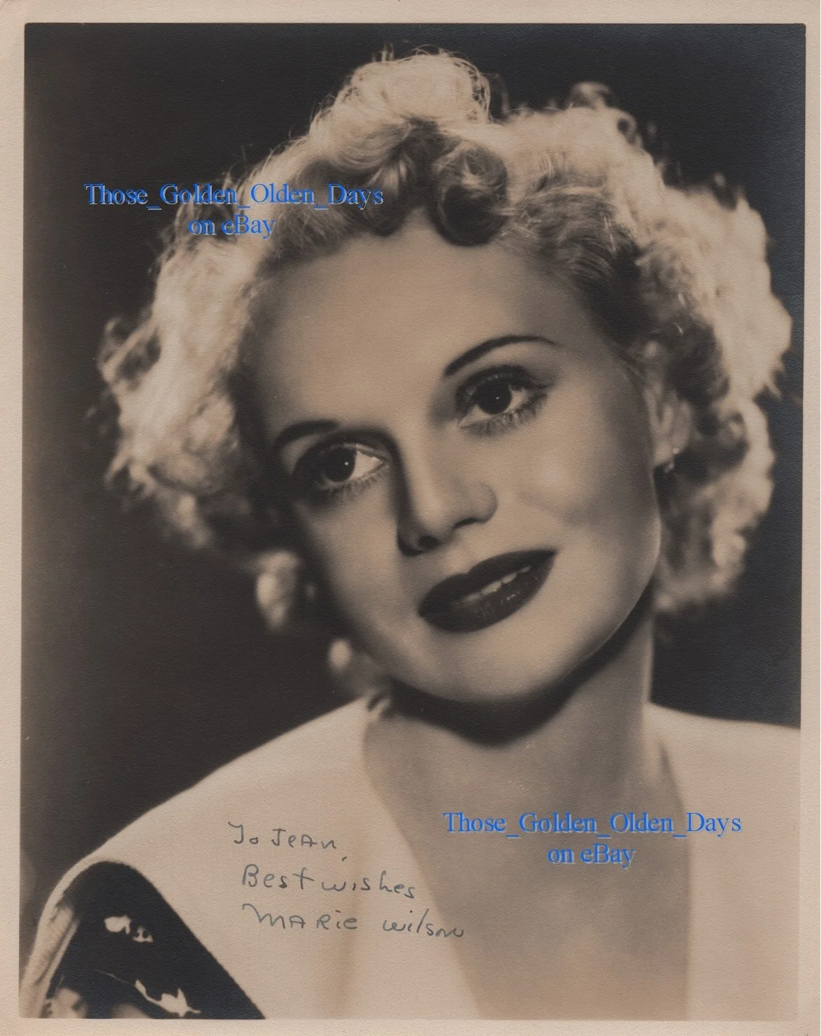 Marie Wilson — Marie Wilson (d. 1972) Autographed Photo Signed + Original Warner Bros. Mailer