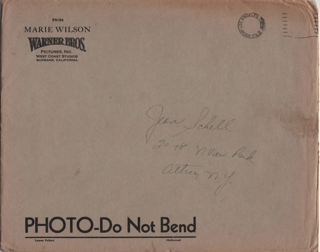 Marie Wilson — Marie Wilson (d. 1972) Autographed Photo Signed + Original Warner Bros. Mailer, изображение 3