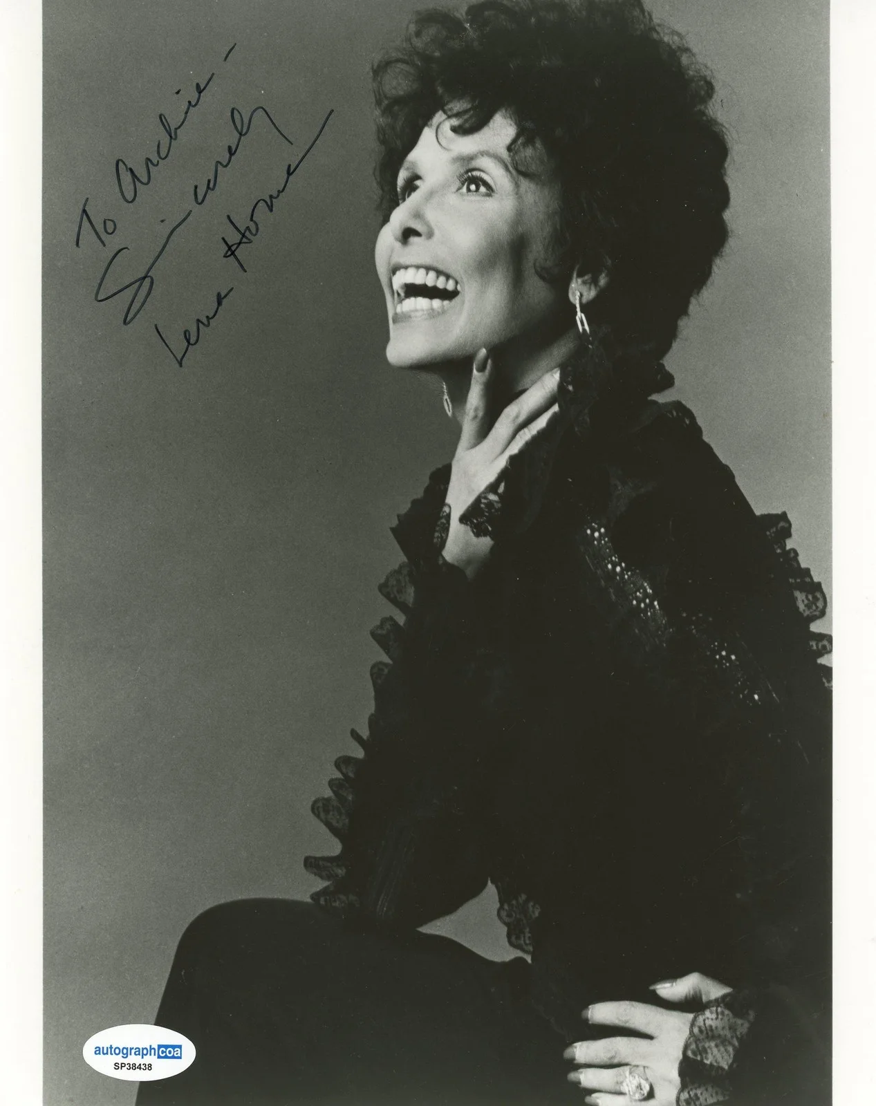 Lena Horne — Lena Horne "Stormy Weather" Singer AUTOGRAPH Signed 8x10 Photo 'To Archie' ACOA, изображение 2