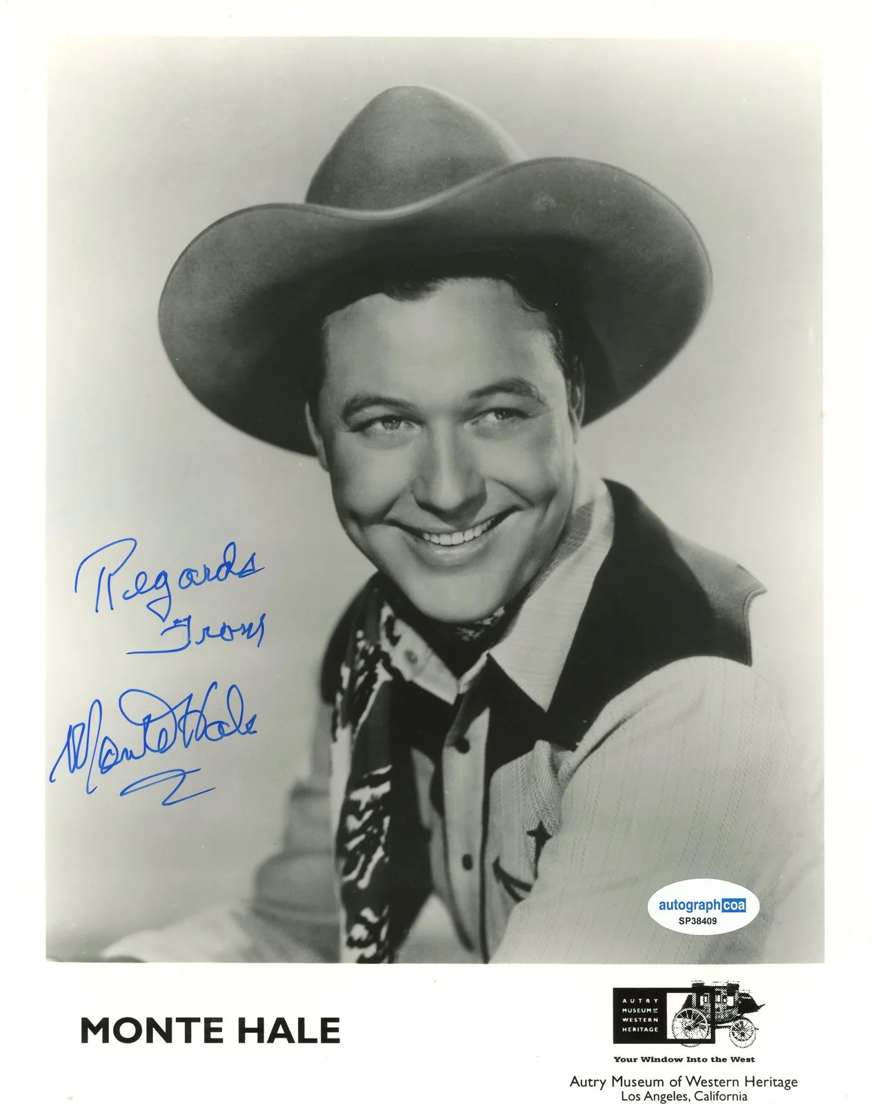 Monte Hale — Monte Hale "Out California Way" AUTOGRAPH Signed Singing Cowboy 8x10 Photo ACOA, image 2