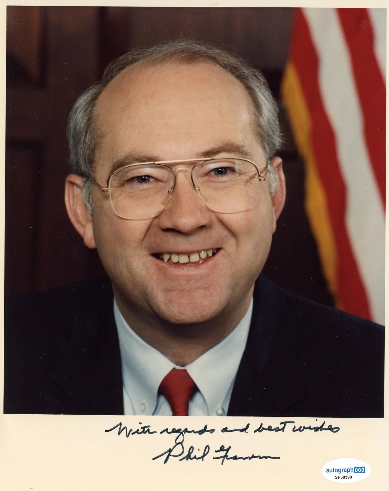 Phil Gramm — Phil Gramm AUTOGRAPH Signed Texas Senator U.S. Congress 8x10 Photo ACOA, image 2
