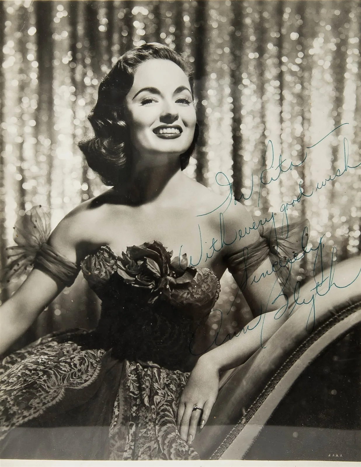 Autographed Ann Blyth Photograph Golden Era Hollywood Actress 8-3/4" x 10-3/4", изображение 2