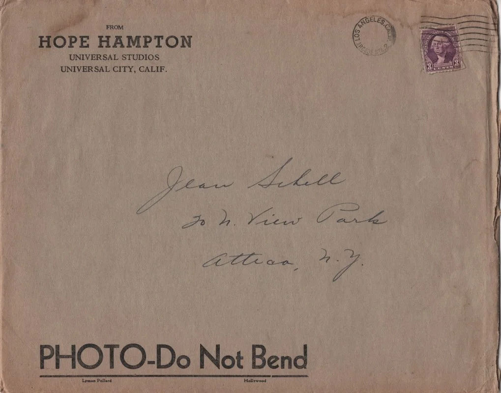 Hope Hampton — Hope Hampton (d. 1982) Autographed Photo Signed + Original Universal Envelope, image 4