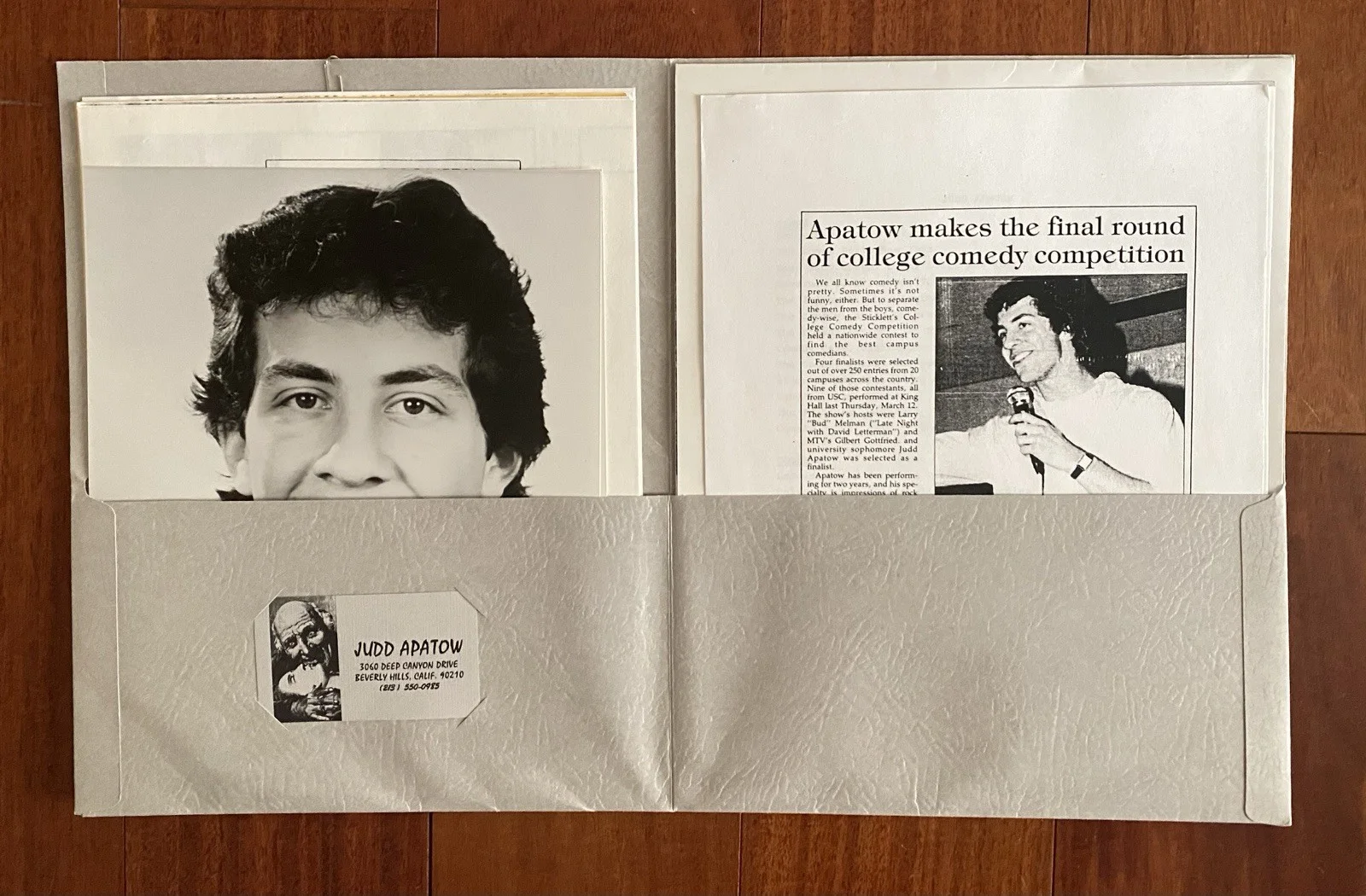 Judd Apatow — JUDD APATOW 1980s Stand‑Up Press Kit w/ SIGNED NOTE Pre‑Fame Director, image 3