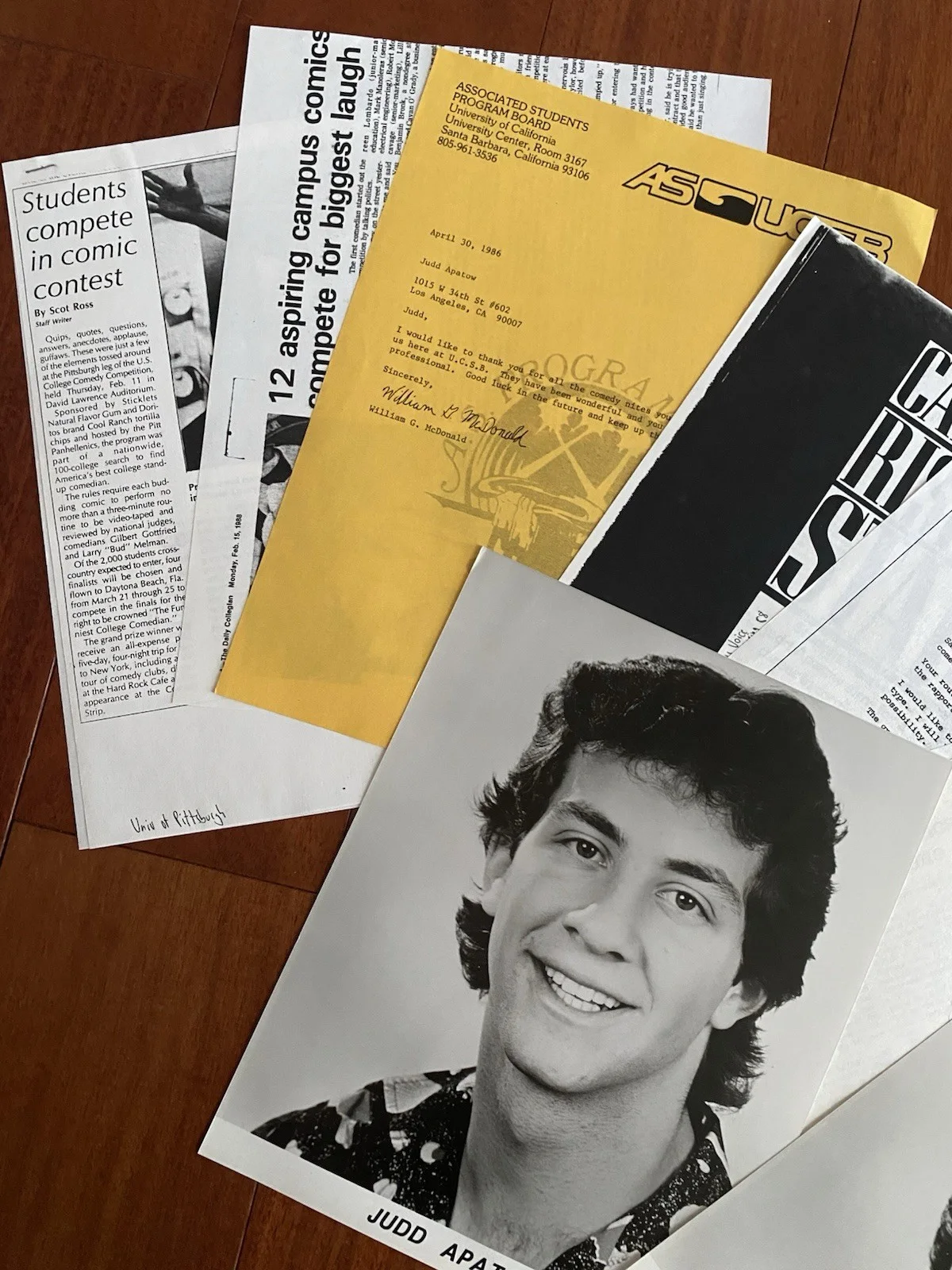 Judd Apatow — JUDD APATOW 1980s Stand‑Up Press Kit w/ SIGNED NOTE Pre‑Fame Director, image 4
