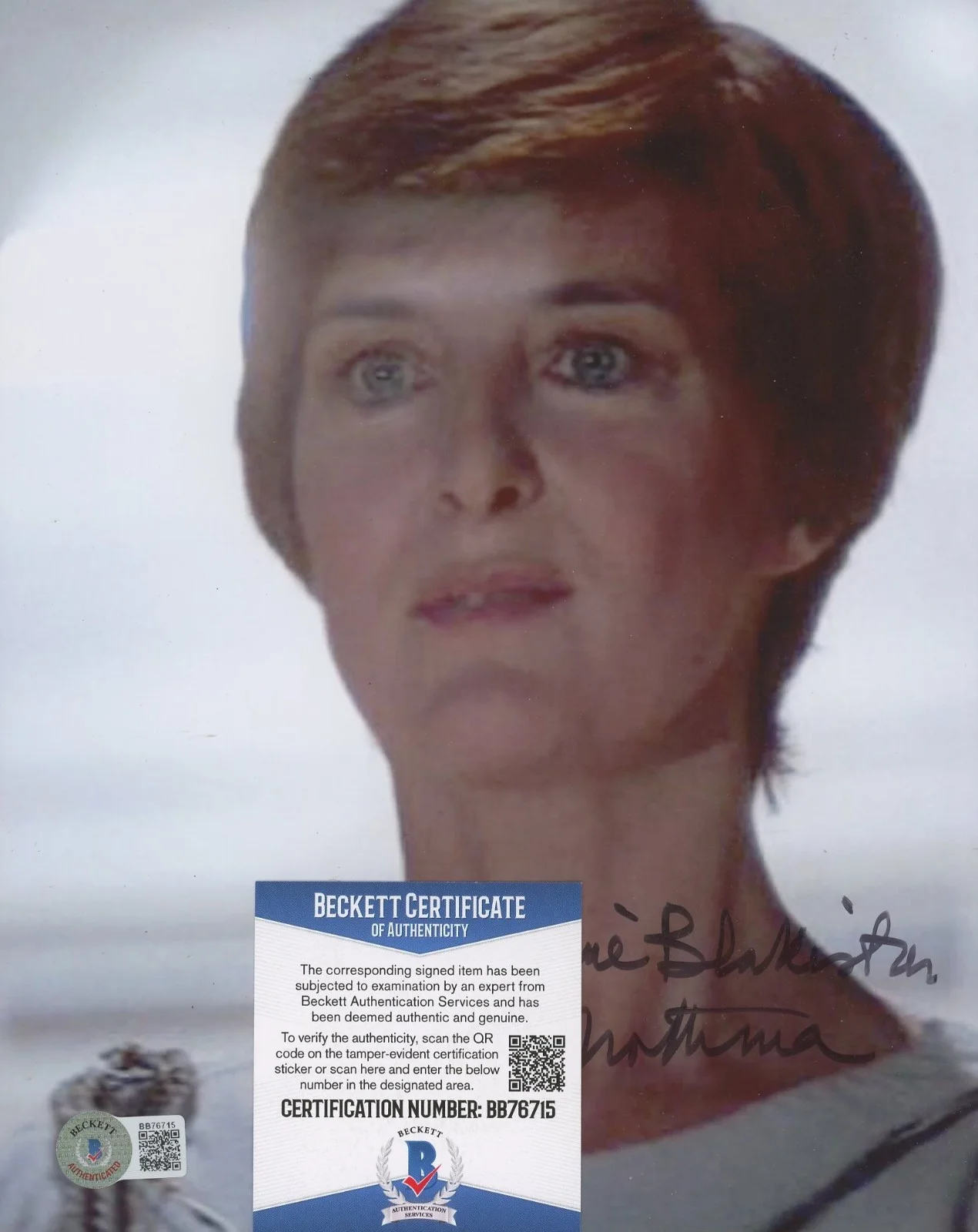 Caroline Blakiston — Star Wars: Caroline Blakiston Signed 8x10 Photo Inscribed “Mon Mothma" (Beckett), изображение 2