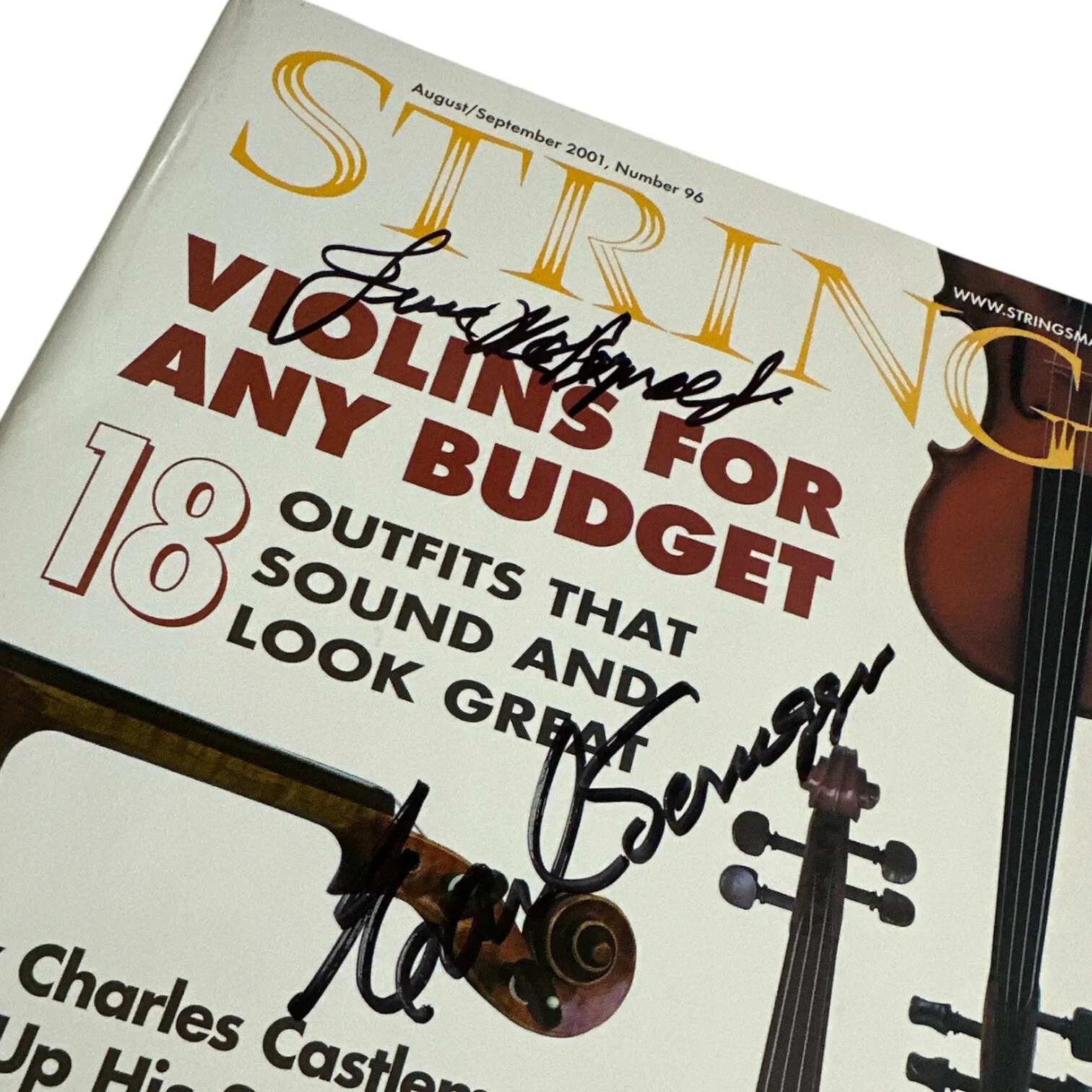 Earl Scruggs & Jesse McReynolds Signed “Strings” Magazine! Bluegrass Flatt Duo!, image 2