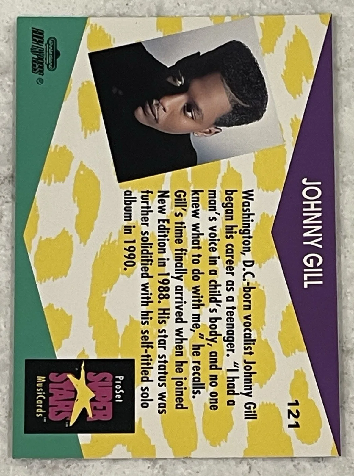 Johnny Gill New Edition 1991 Pro Set Super Stars #121 Signed Card, изображение 2