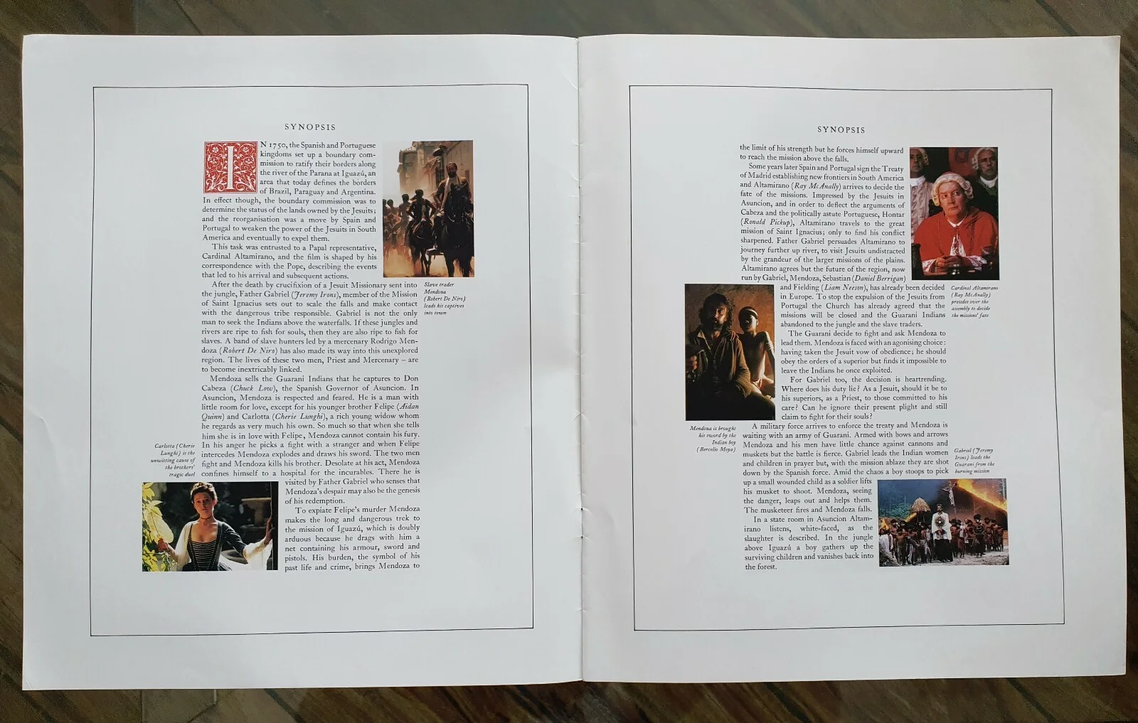 THE MISSON - RARE ORIGINAL PROMOTIONAL BROCHURE - ROBERT DE NIRO, JEREMY IRONS, изображение 2