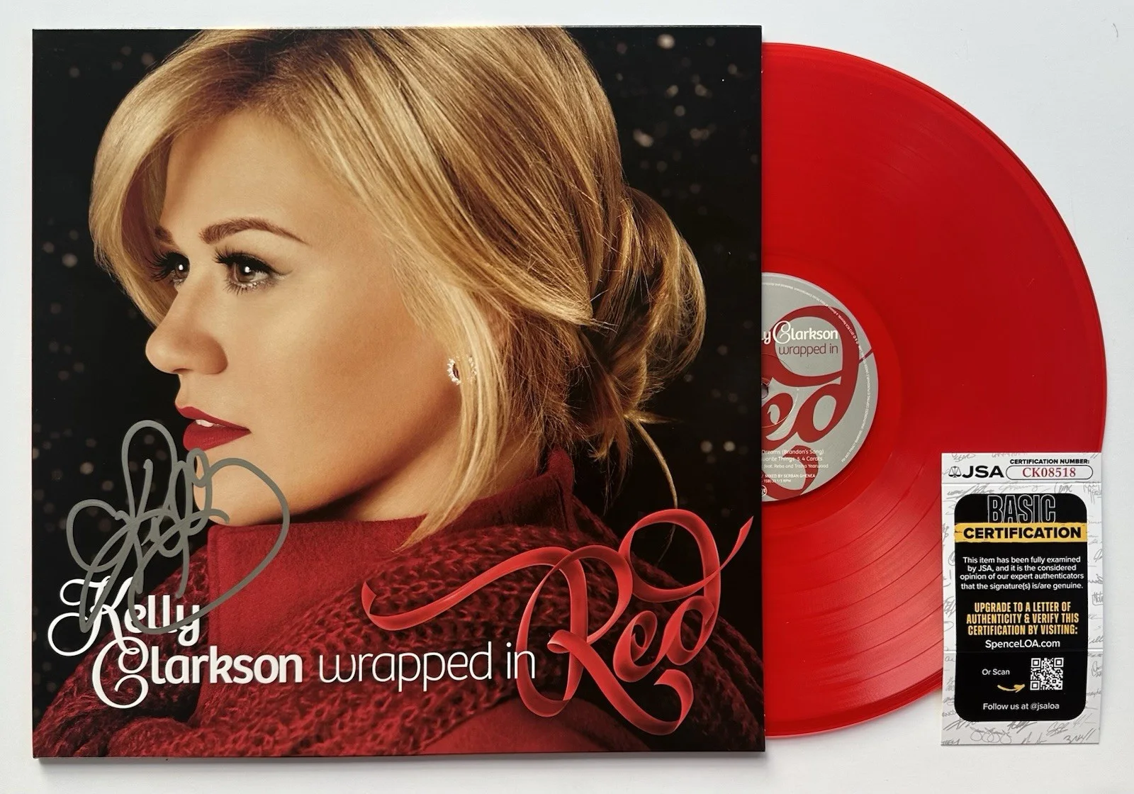 KELLY CLARKSON SIGNED WRAPPED IN RED VINYL RECORD ALBUM LP ‘CHRISTMAS’ PROOF JSA, изображение 3