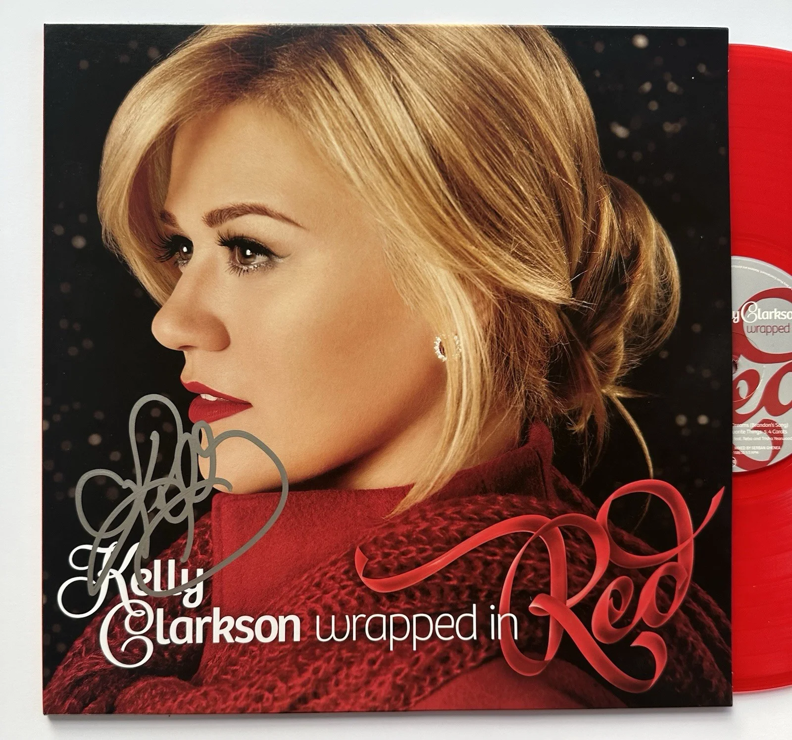 KELLY CLARKSON SIGNED WRAPPED IN RED VINYL RECORD ALBUM LP ‘CHRISTMAS’ PROOF JSA, изображение 4