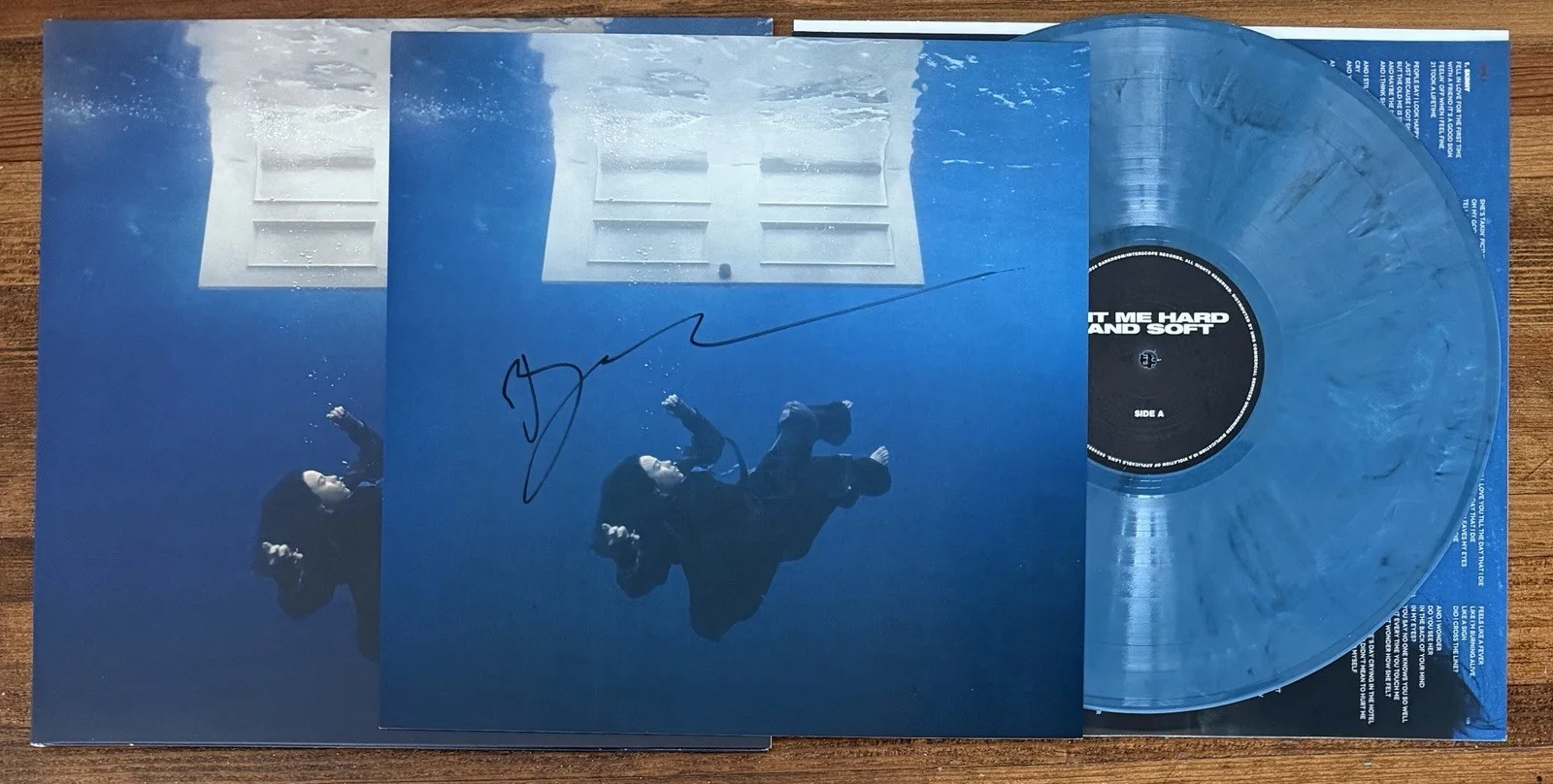 Billie Eilish — BILLIE EILISH HIT ME HARD SOFT VINYL & SIGNED AUTOGRAPH COVER CARD PSA DNA COA