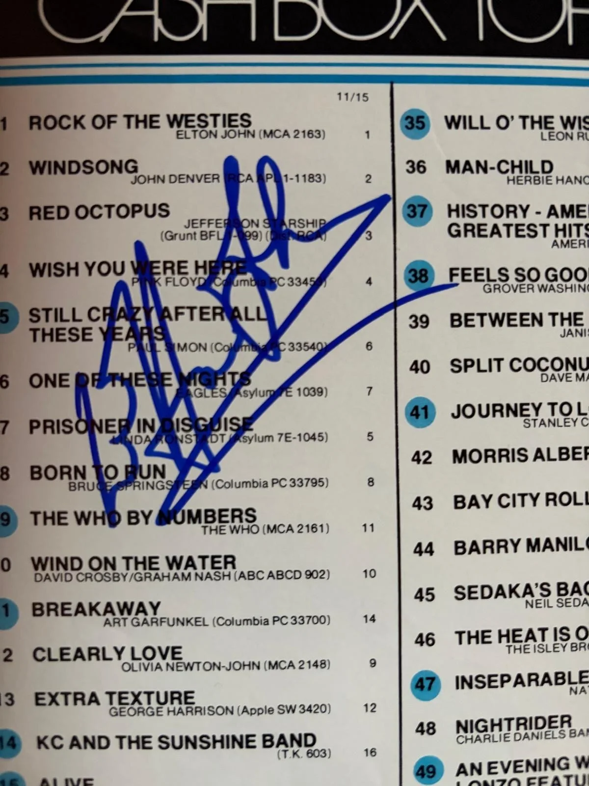 ELTON JOHN SIGNED AUTOGRAPHED 11X14 TOP 100 ALBUMS THE ROCKET MAN VINTAGE PSA, image 2