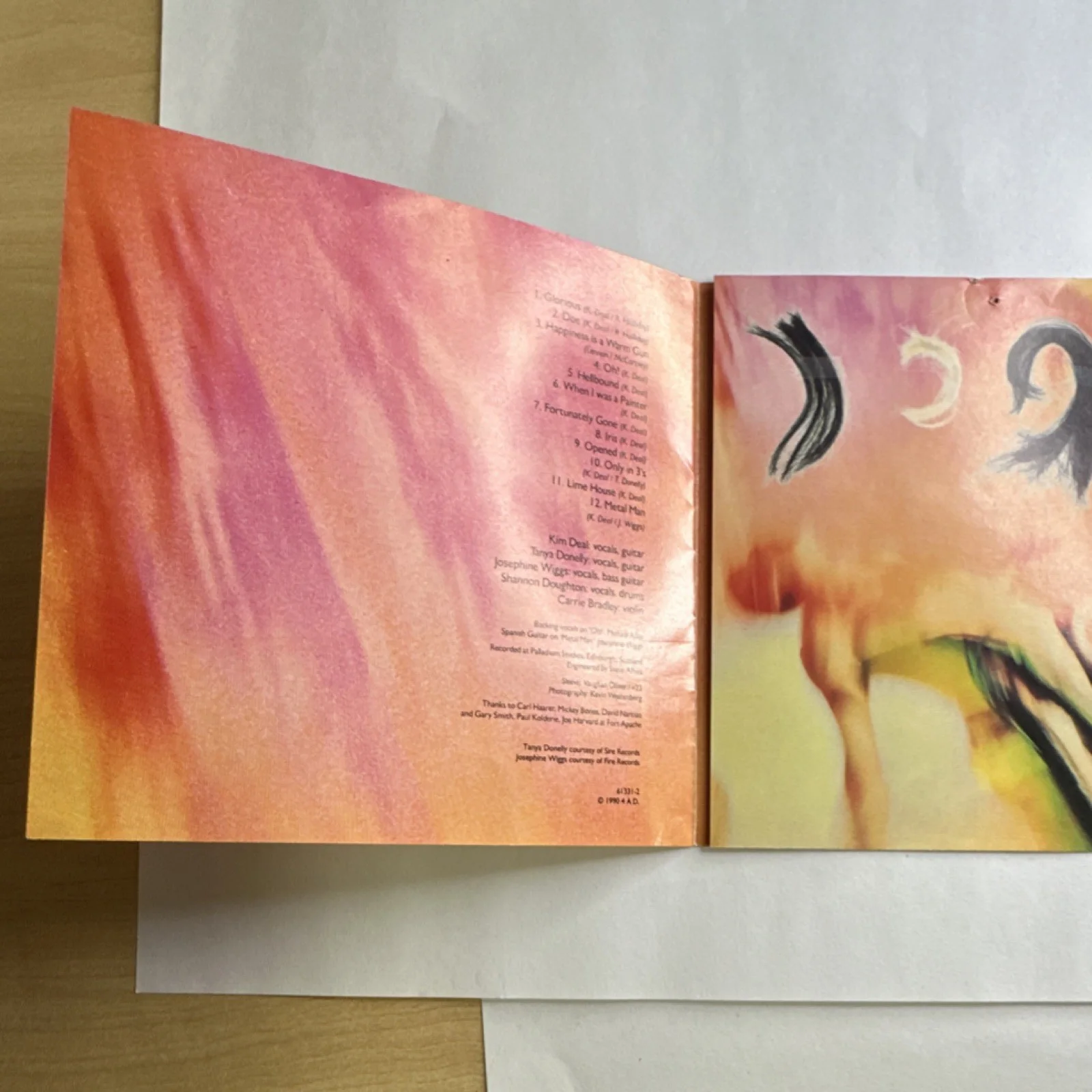 The Breeders Pod Autographed Original CD Booklet Signed Music Memorabilia, изображение 2