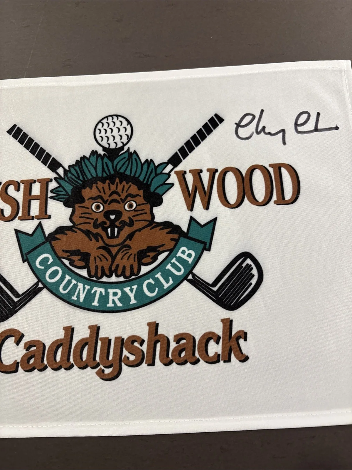 Chevy Chase — Chevy Chase Signed Bush Wood Golf Pin Flag -Caddyshack - Beckett Hologram, изображение 3