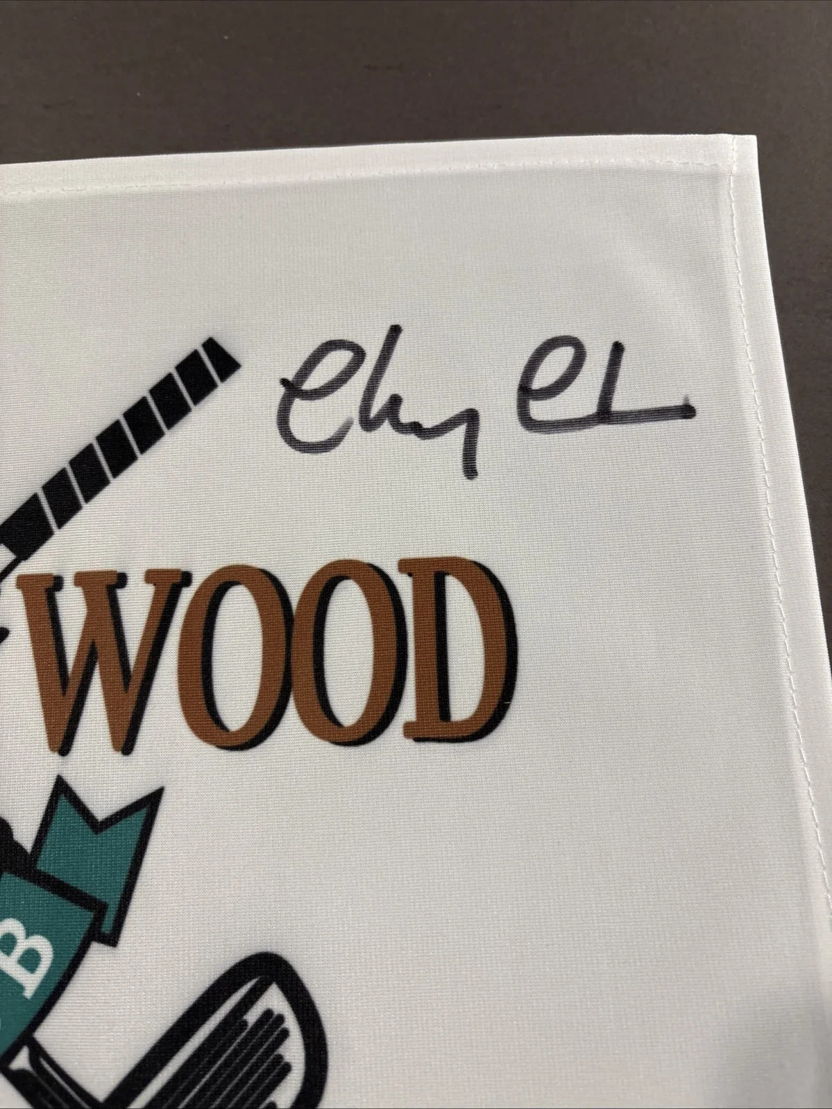 Chevy Chase — Chevy Chase Signed Bush Wood Golf Pin Flag -Caddyshack - Beckett Hologram, изображение 4