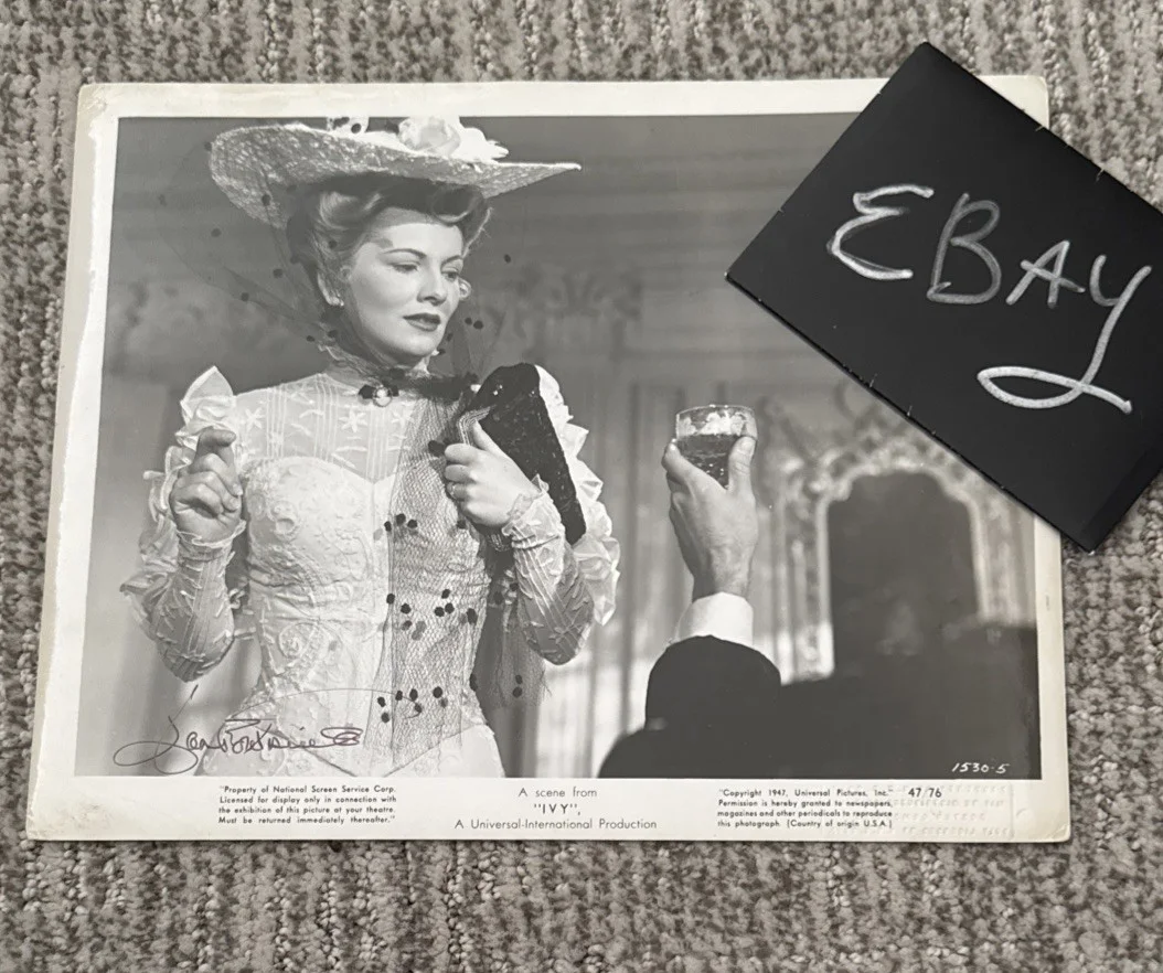 Joan Fontaine Stunning 8x10 Hand Signed Photo Autograph JSA COA Stamped 1947 IVY, изображение 5