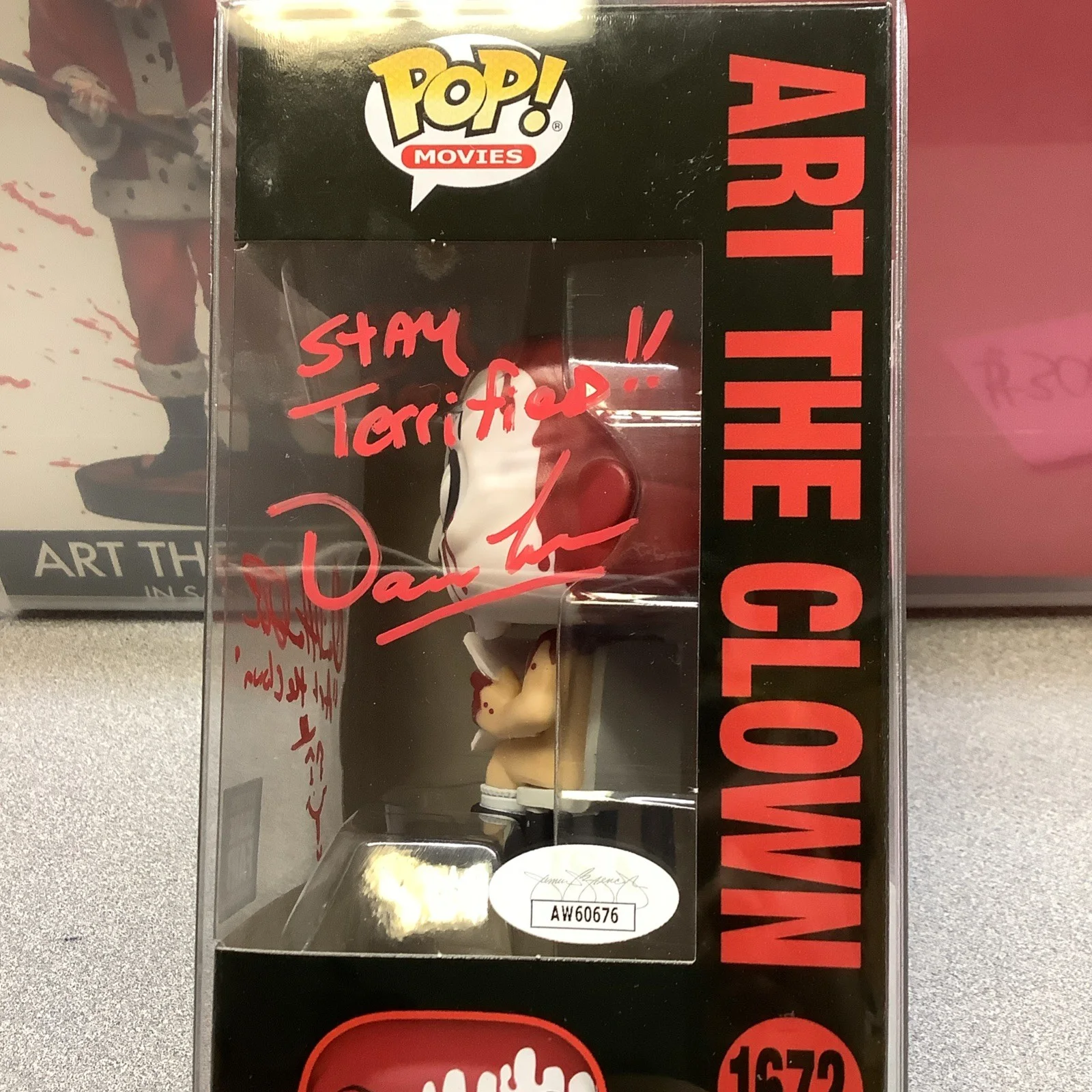 David Howard Thornton — David Howard Thornton Signed Terrifier Art The Clown Funko Pop! #1672 SCARE FAIR, изображение 3