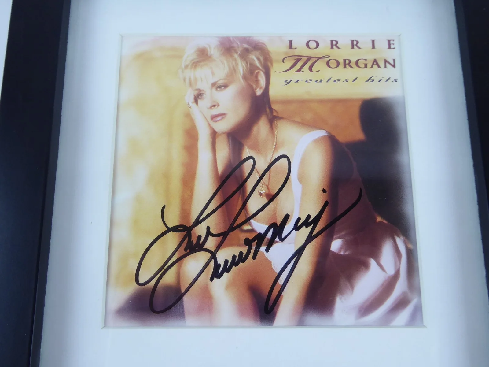Lorrie Morgan Signed CD Greatest Hits Framed Display Matted w/Cover Autographed, image 2