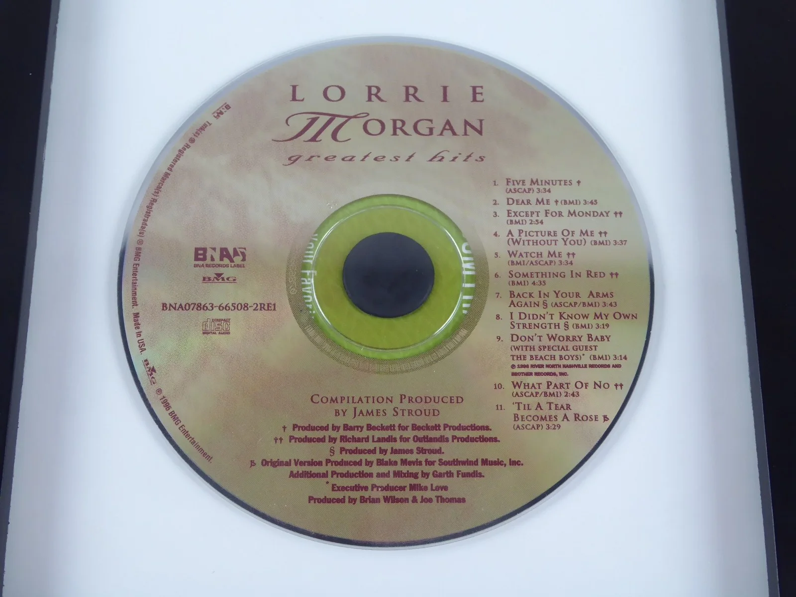 Lorrie Morgan Signed CD Greatest Hits Framed Display Matted w/Cover Autographed, image 3