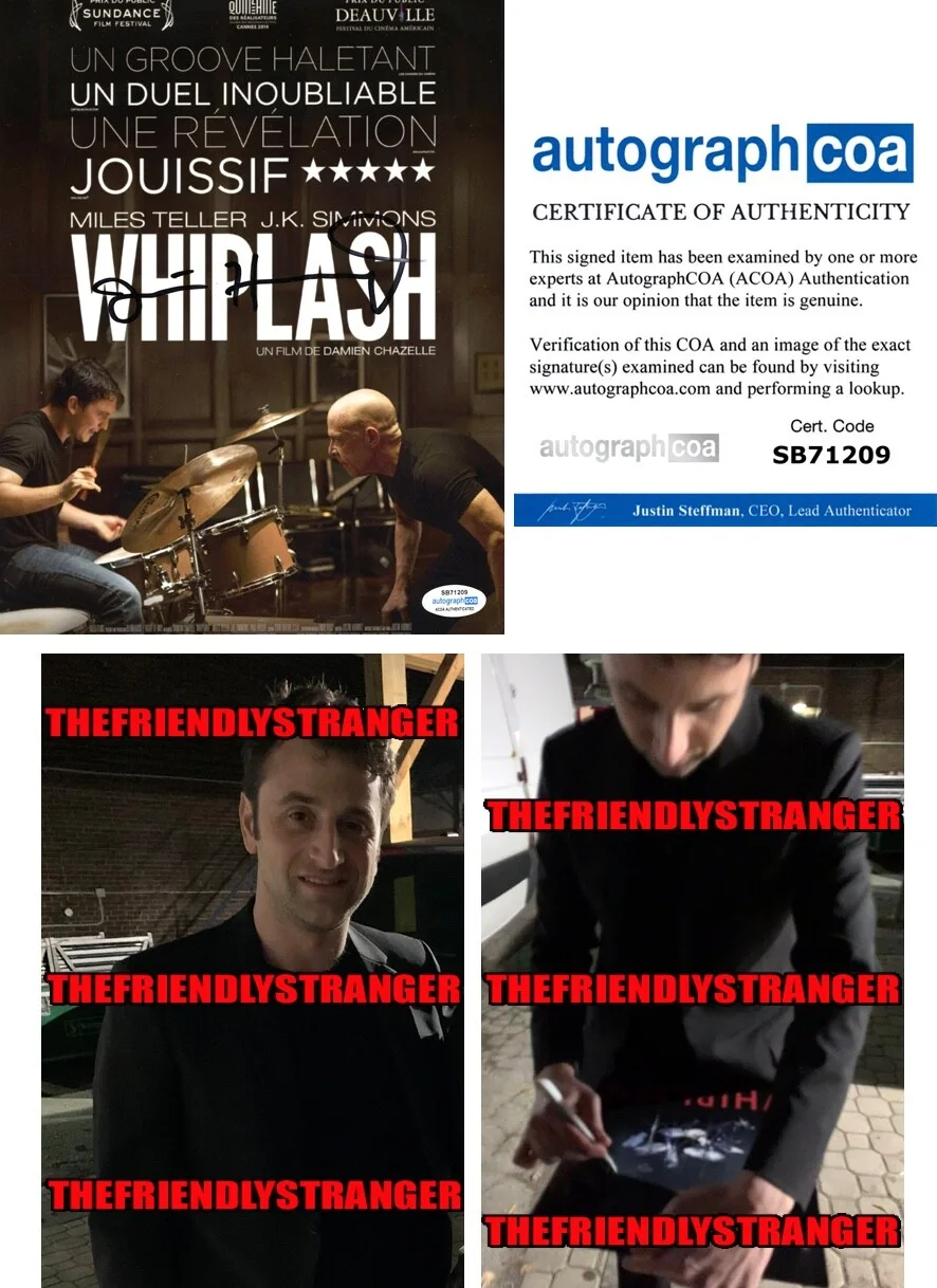 JUSTIN HURWITZ — Justin Hurwitz signed "WHIPLASH" 8x10 Photo c Autograph PROOF Composer ACOA COA