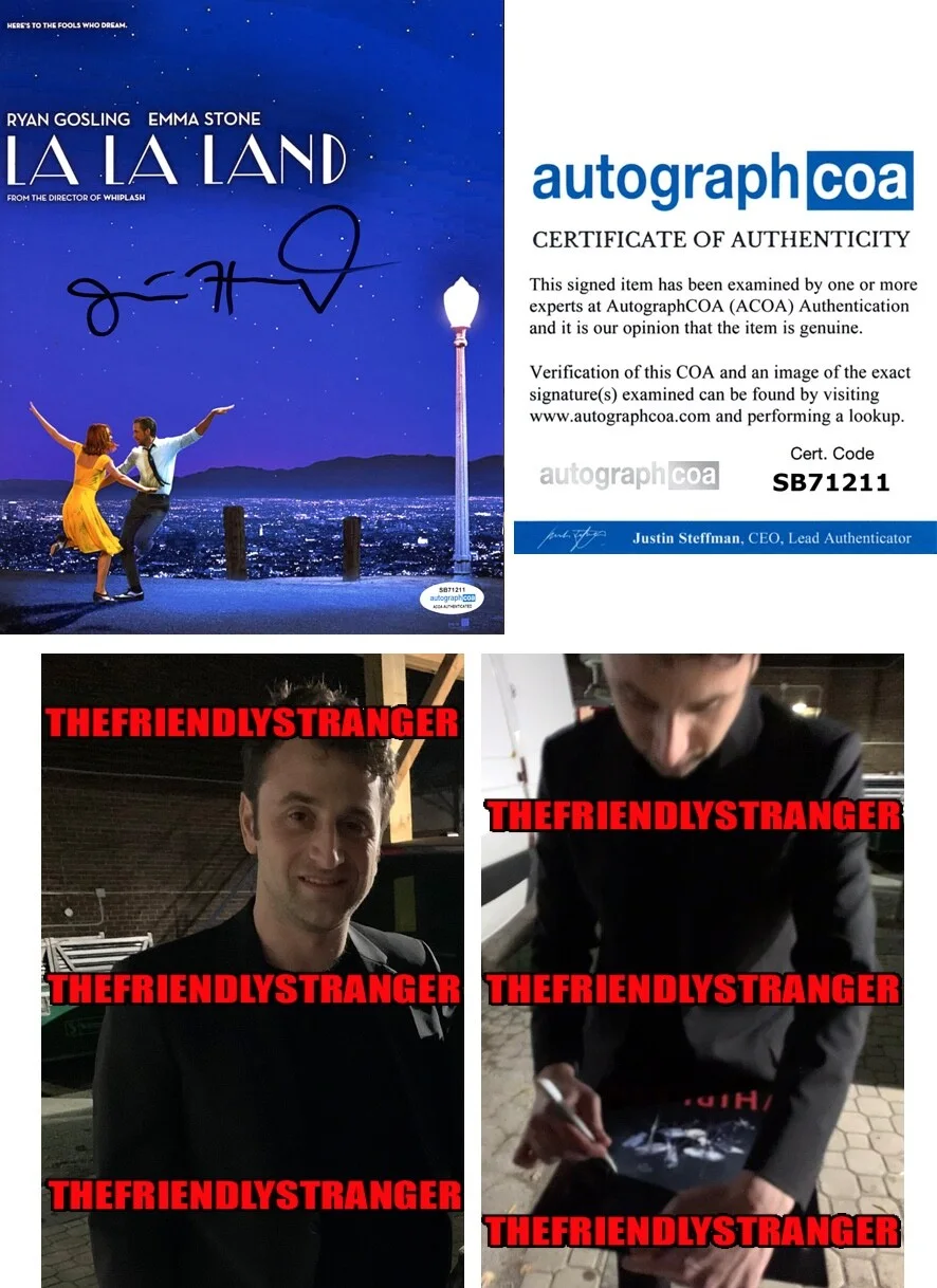 JUSTIN HURWITZ — Justin Hurwitz signed “LA LA LAND” 8x10 Photo Autographed e PROOF Composer ACOA