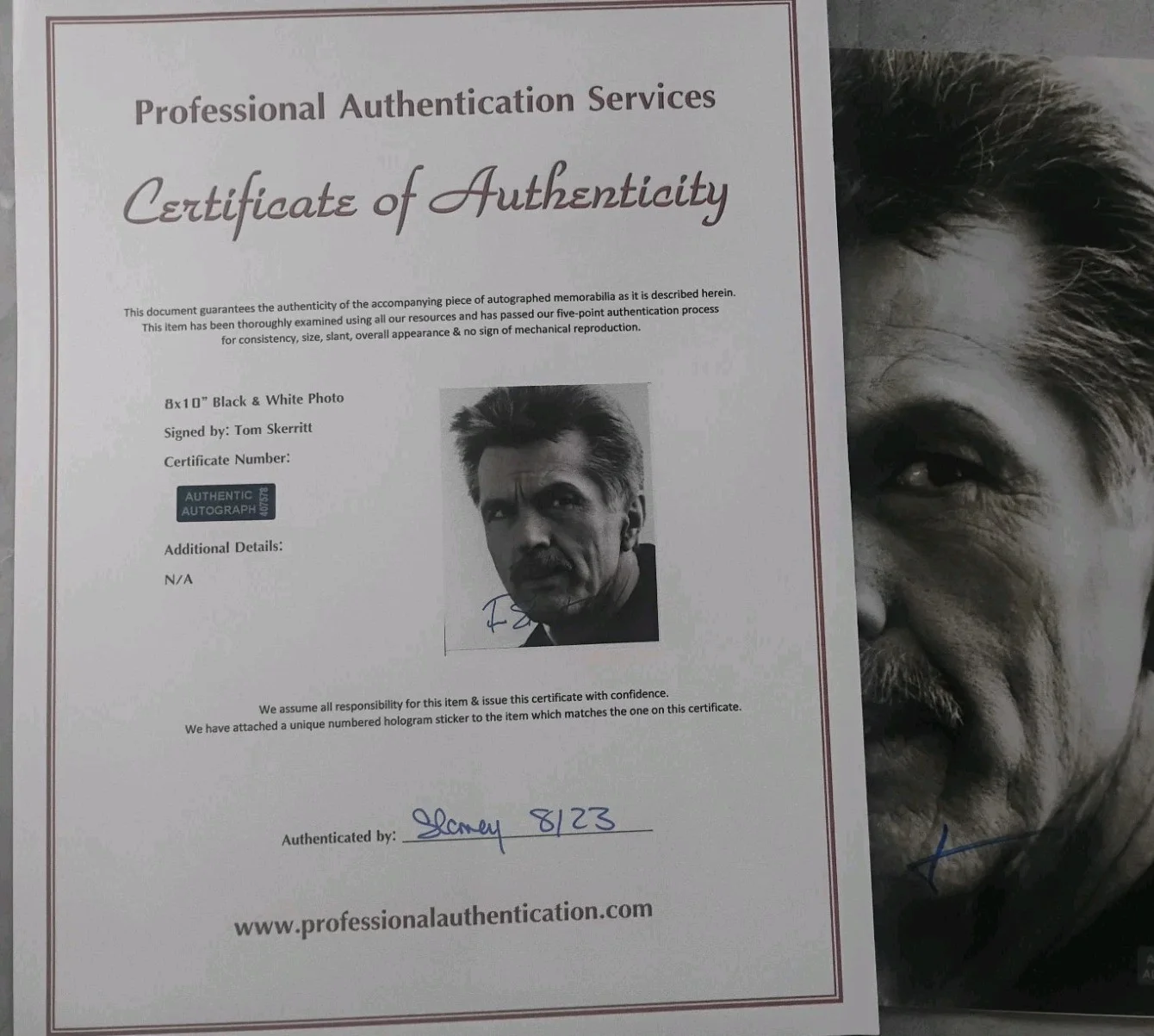 Tom Skerritt Hand Signed Autograph 8x10 Photo COA - NO US TARIFFS, image 4