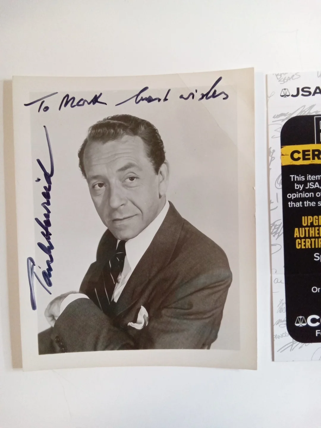 Paul Henreid Signed 4x5 B&W Photo Casablanca Victor Laszlo JSA, изображение 2