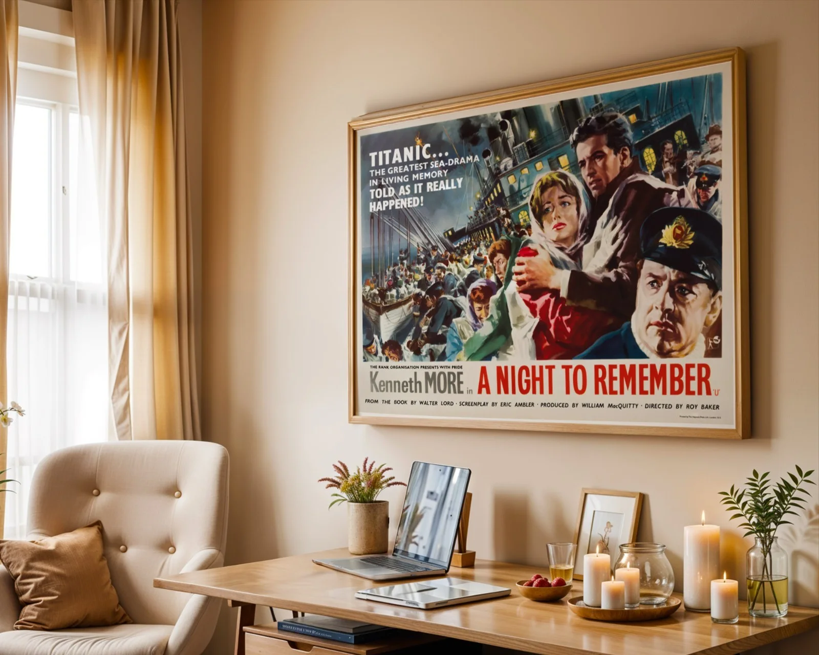 A Night To Remember - 1958 Starring Kenneth Moore - Restored 40" x 30" UK Quad, изображение 5