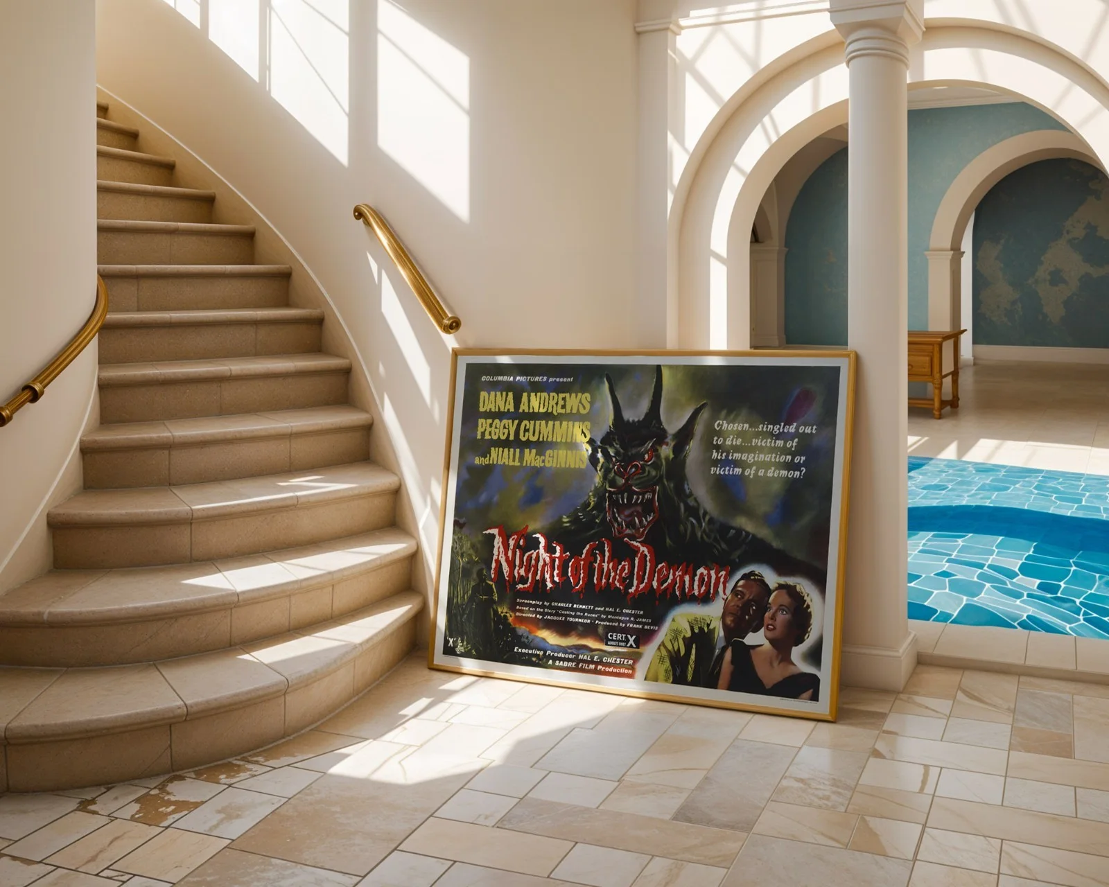 Night Of The Demon - 1957 Starring Dana Andrews - Restored 40" x 30" UK Quad, изображение 4
