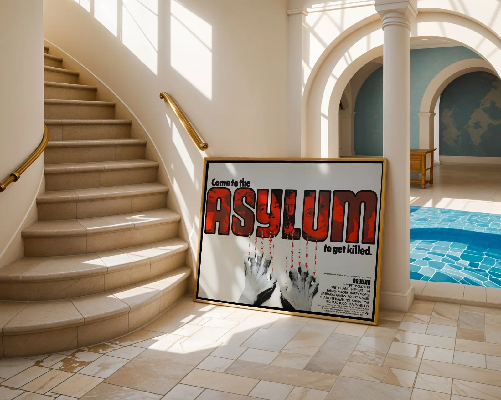 Asylum - 1972 Amicus Films Starring Peter Cushing - Restored 40" x 30" UK Quad, image 4