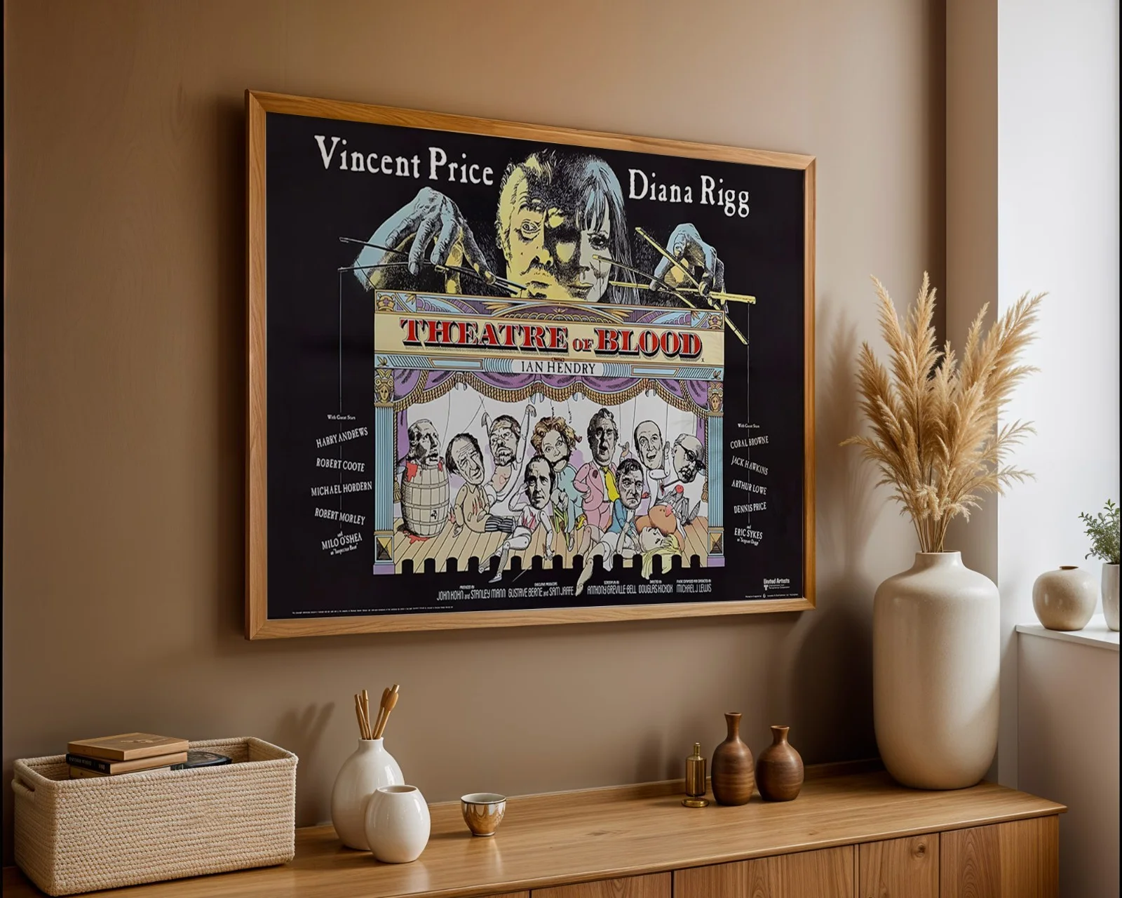 Theatre Of Blood - 1973 Starring Vincent Price - Restored 40" x 30" UK Quad, изображение 3