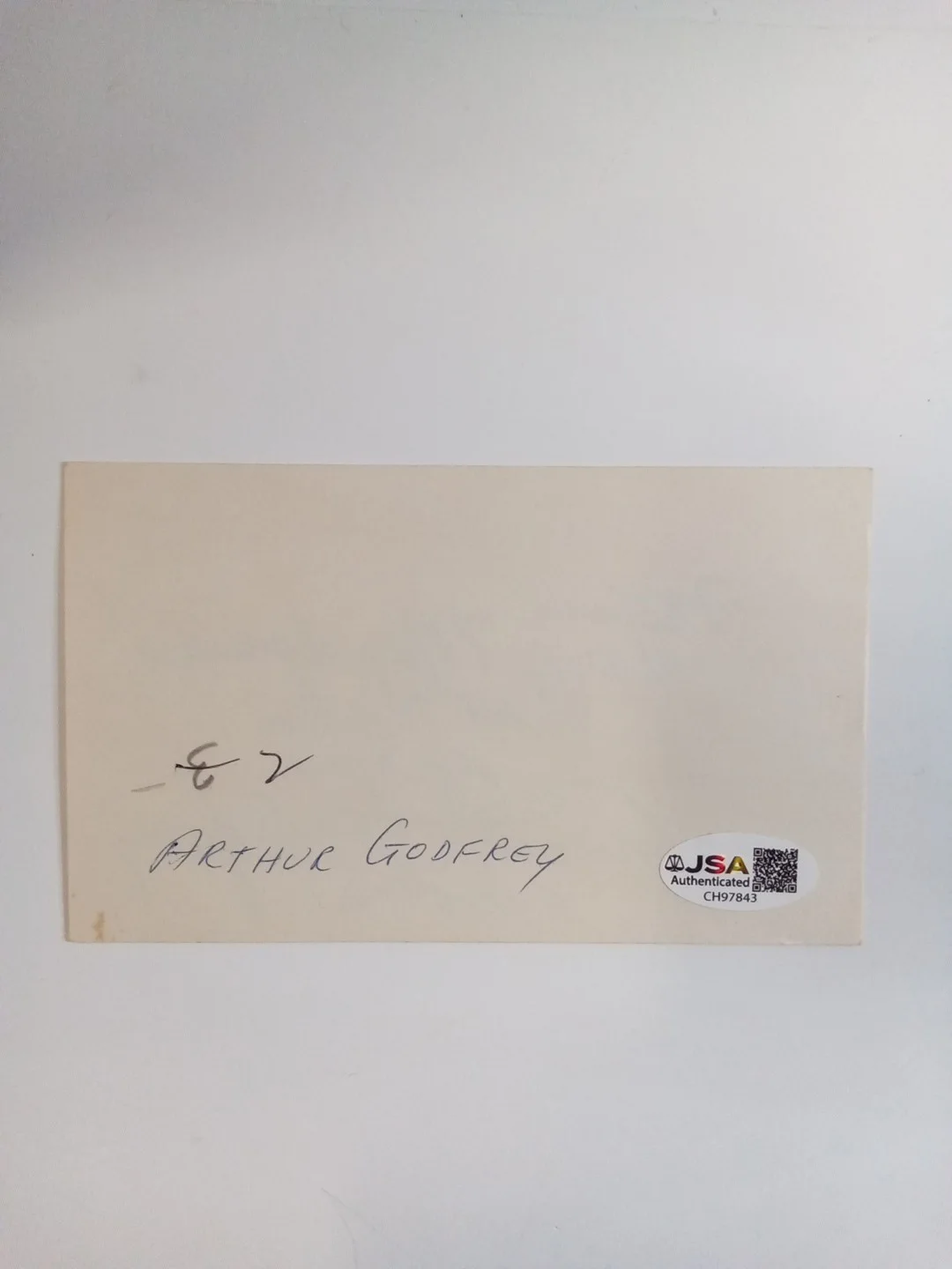 Arthur Godfrey Signed Index Card Radio TV Legend JSA, image 3